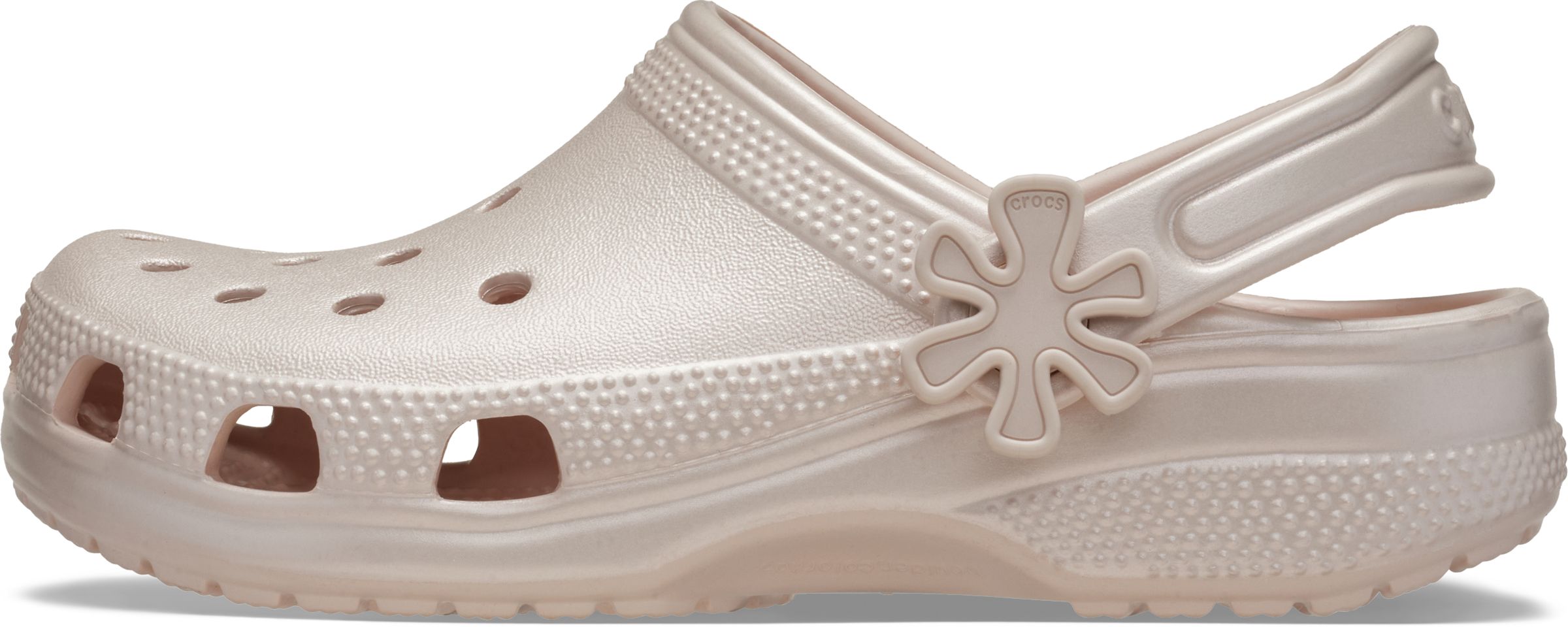 Crocs Clog »Classic Pearl Shine Clog K«  Sommerschuh, Schlappen, Sandale mit Blütenapplikation