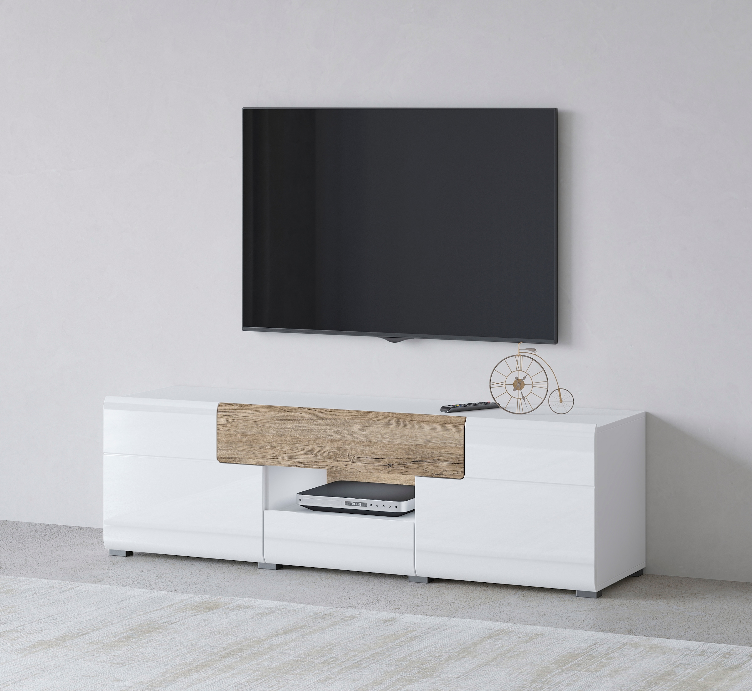 INOSIGN Lowboard »Toledo,Breite 159cm, trendige TV-Schrank mit dekorative Fräsungen«, TV-Board ohne Beleuchtung, TV-Kommode mit viel Stauraum