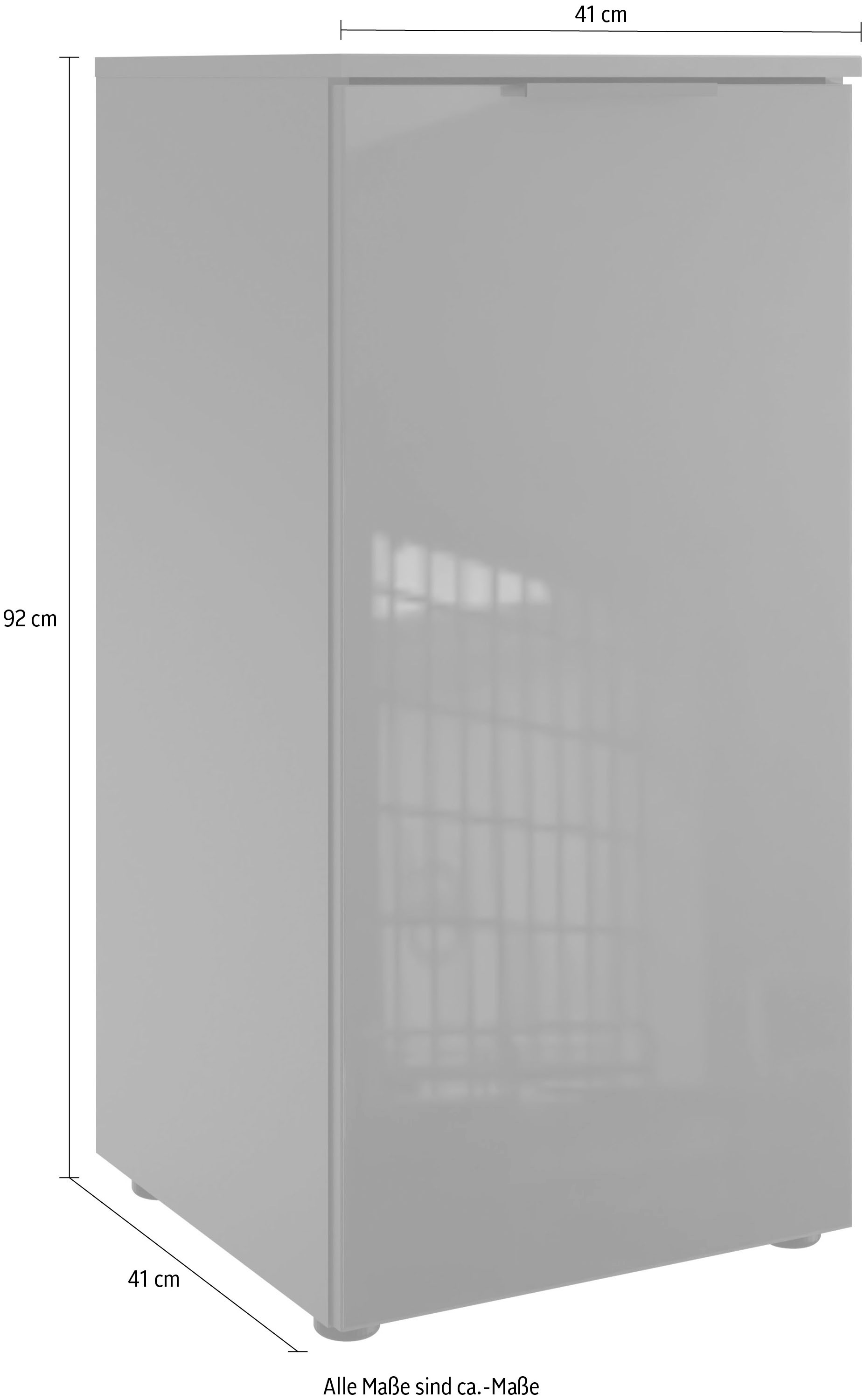 Wimex Kommode »Level36 C by fresh to go«, mit Glaselementen auf der Front, soft-close Funktion, 41cm breit