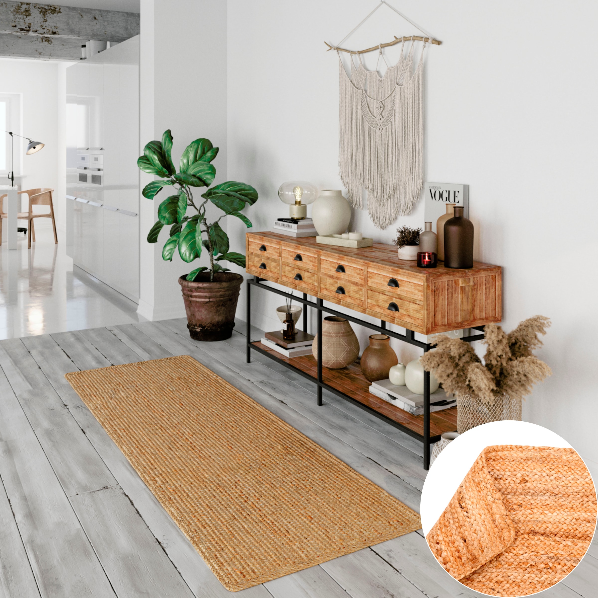 OTTO home Teppich "Bjarka" rechteckig 10 mm Höhe meliert, 100% Jute, handge günstig online kaufen