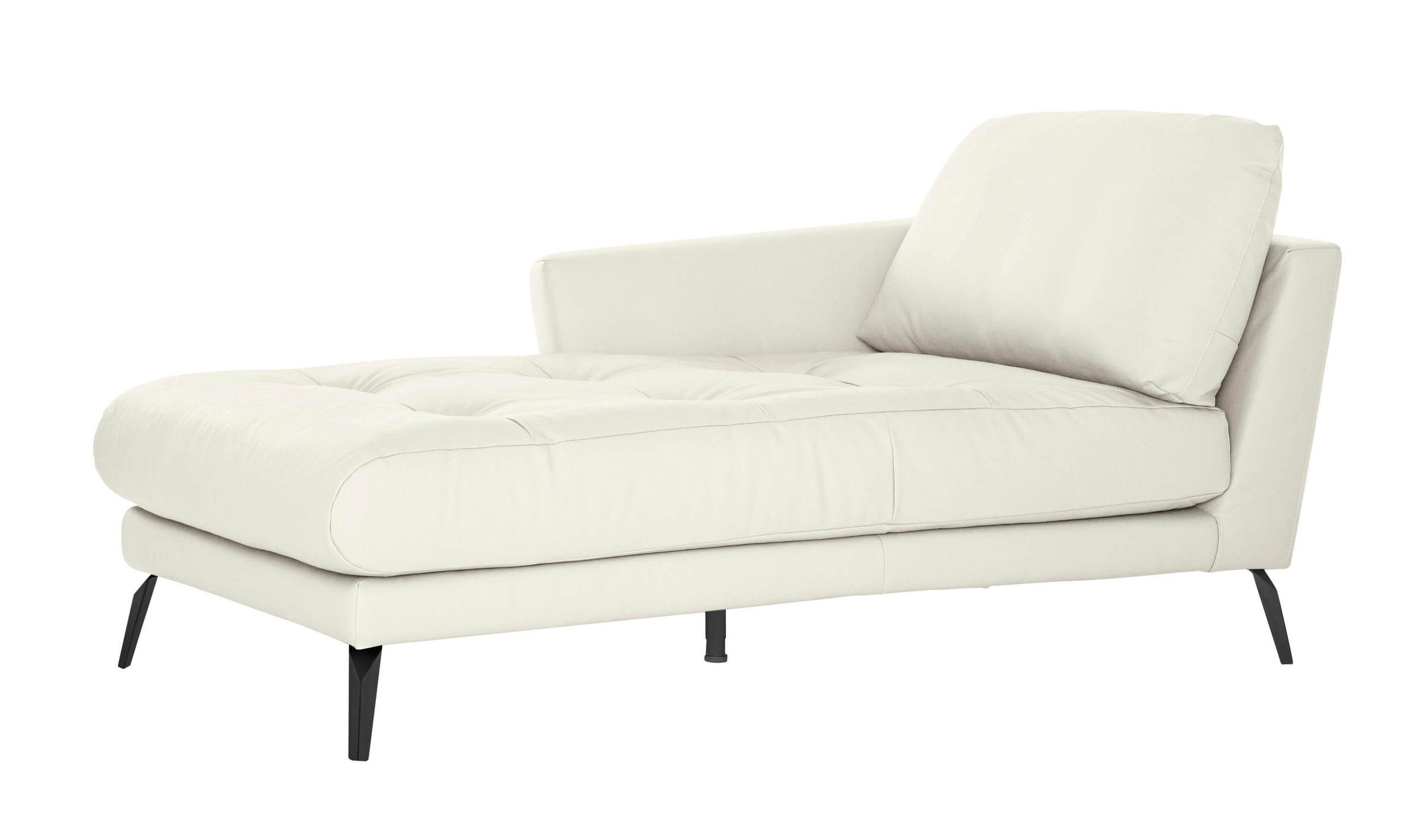 W.SCHILLIG Chaiselongue »softy«, mit dekorativer Heftung im Sitz, Füße schwarz pulverbeschichtet