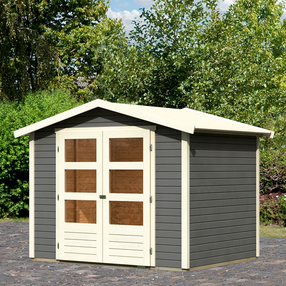 Karibu Gartenhaus "Amberg 3" anthrazit, naturbelassen oder terragrau günstig online kaufen