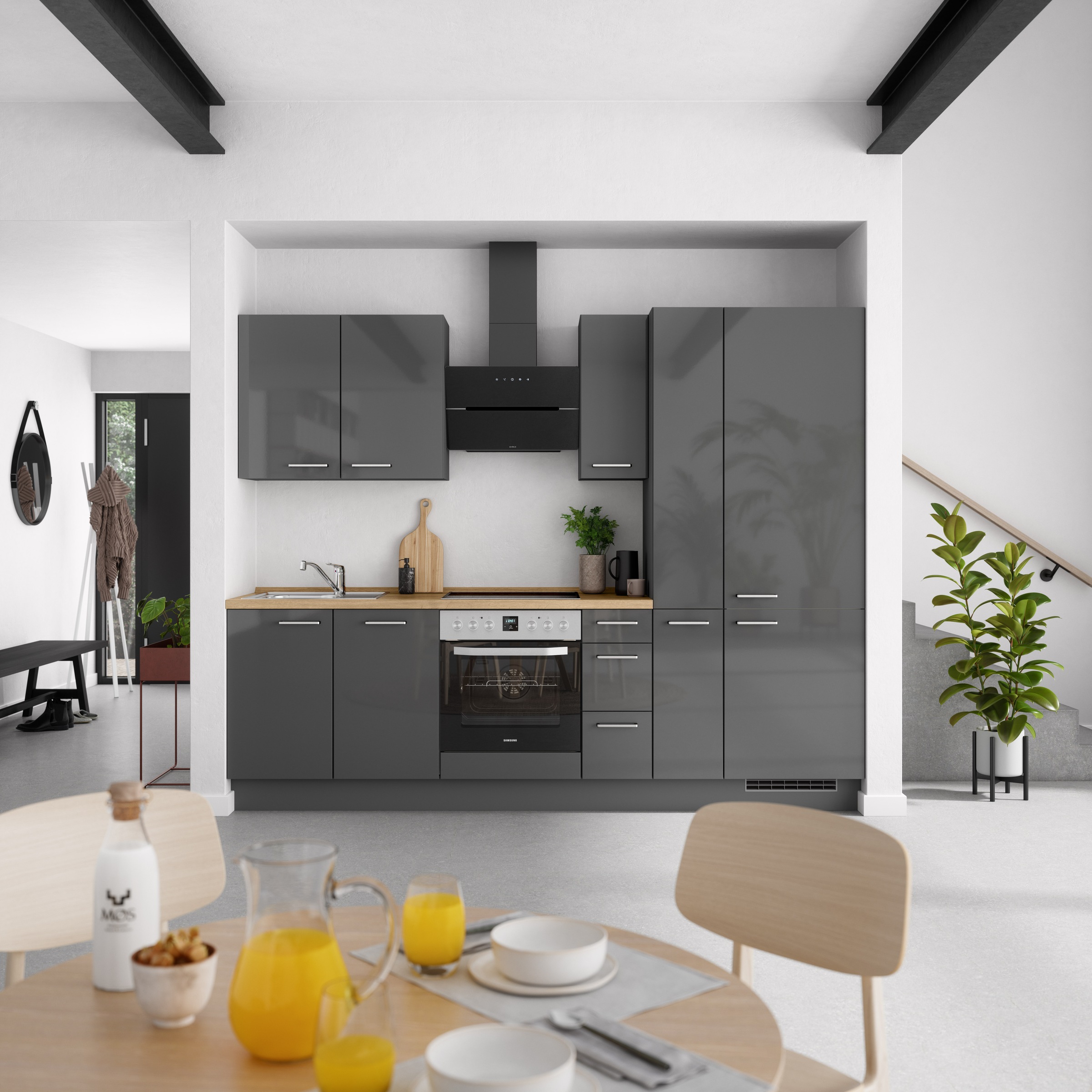 nobilia® Küchenzeile »"Flash II"«, vormontiert, Ausrichtung wählbar, Breite 270 cm, wahlw. mit E-Geräten