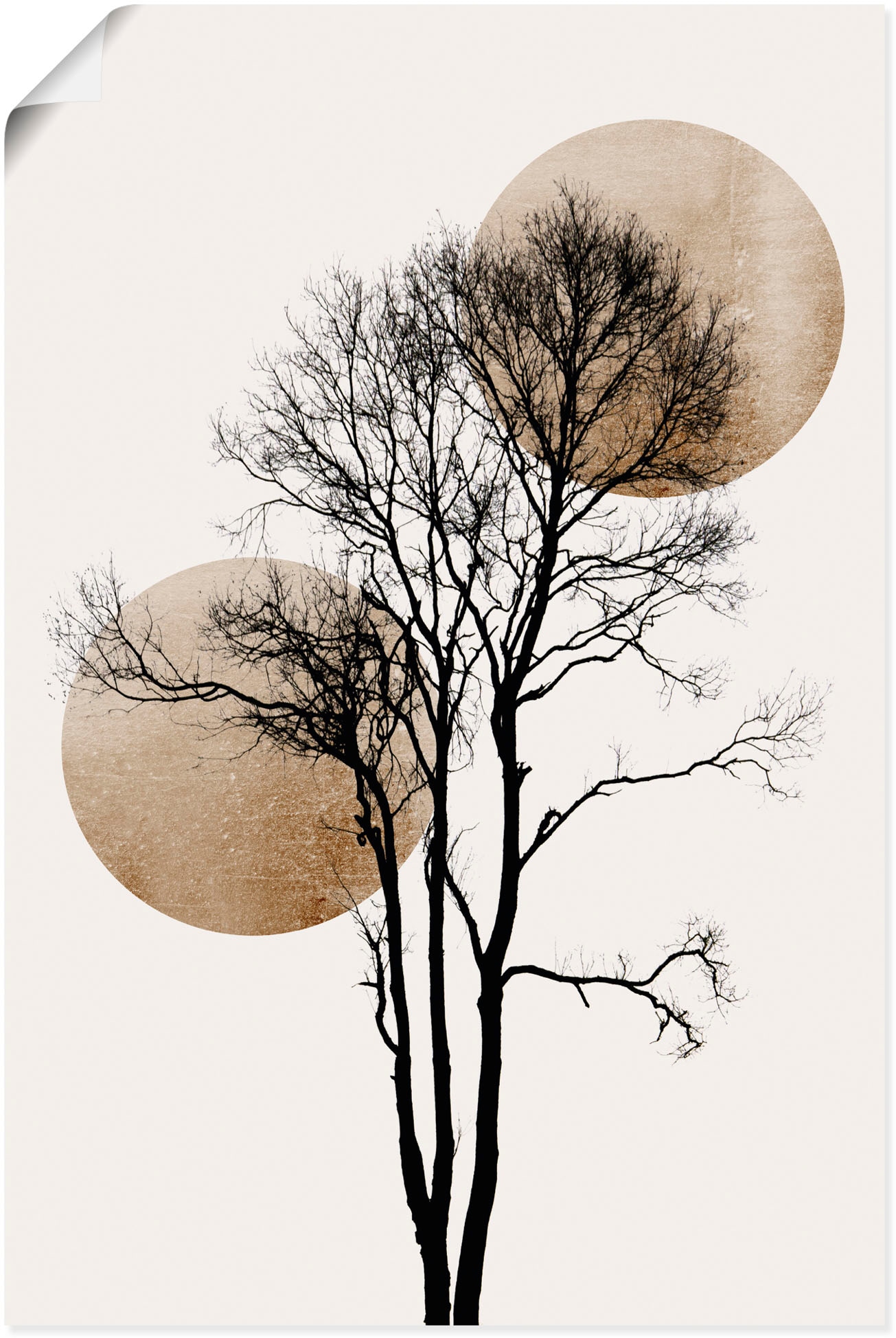 Artland Wandbild "Sonne und Mond versteckt" Baumbilder 1 Stk. tlg. als Alub günstig online kaufen