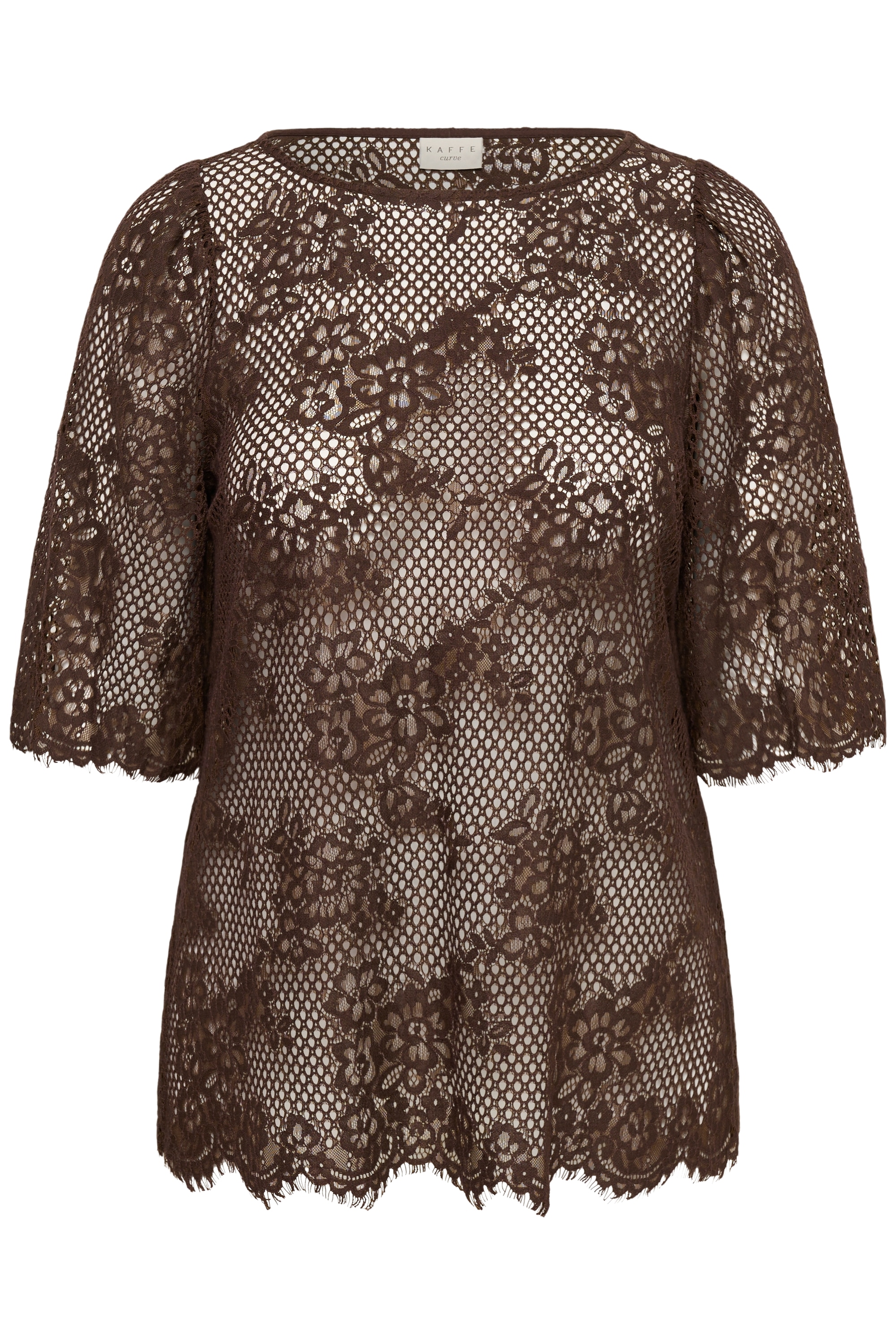 KAFFE Curve Kurzarmbluse »Damen Bluse kurzarm KCcarley«