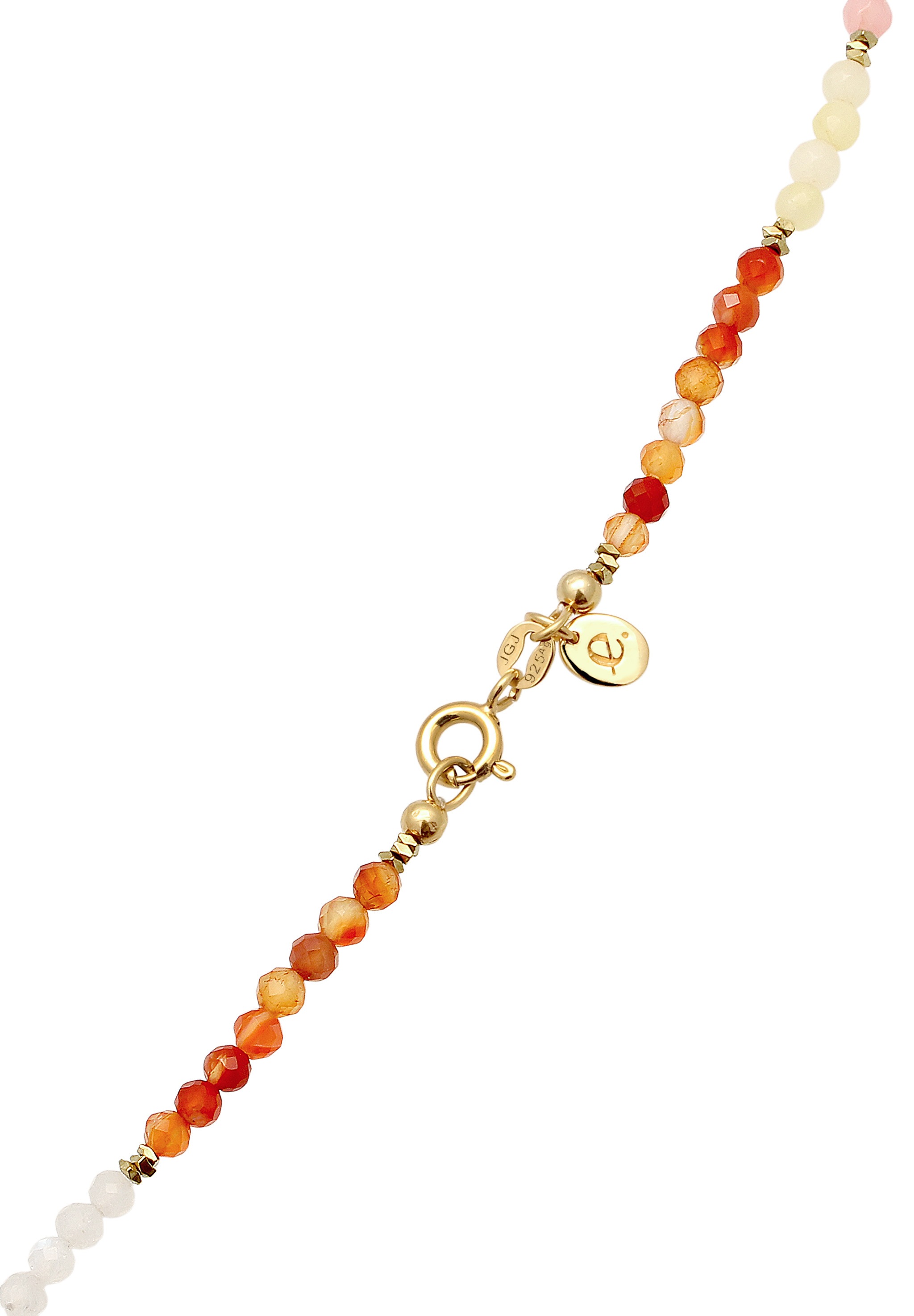 Elli Premium Silberkette »Halskette Perlen Zirkonia Mondstein Achat Bunt 925 Sterling Silber vergoldet«