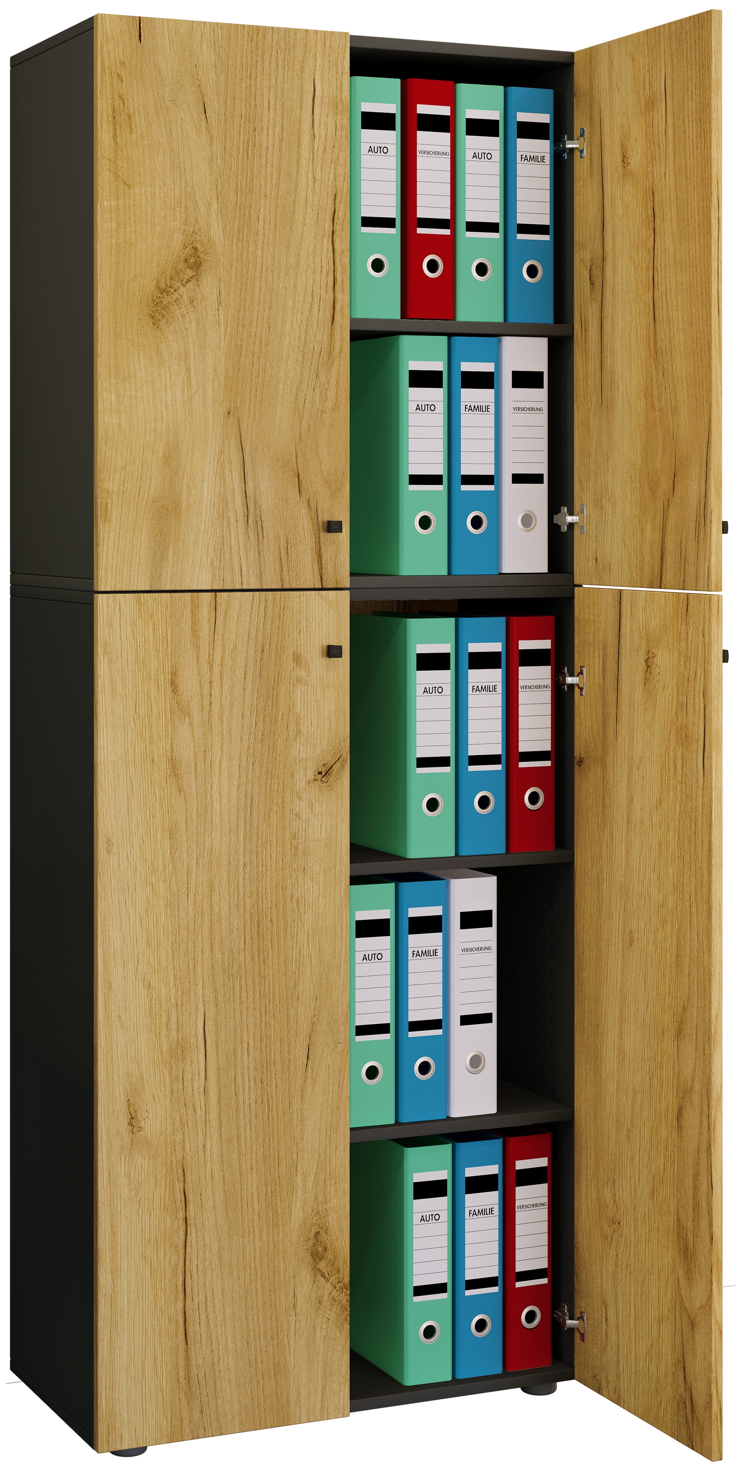 VCM Aktenschrank "Büroschrank Bücher Ordner Aktenschrank Lona 5fach" 1 Stk. tlg.