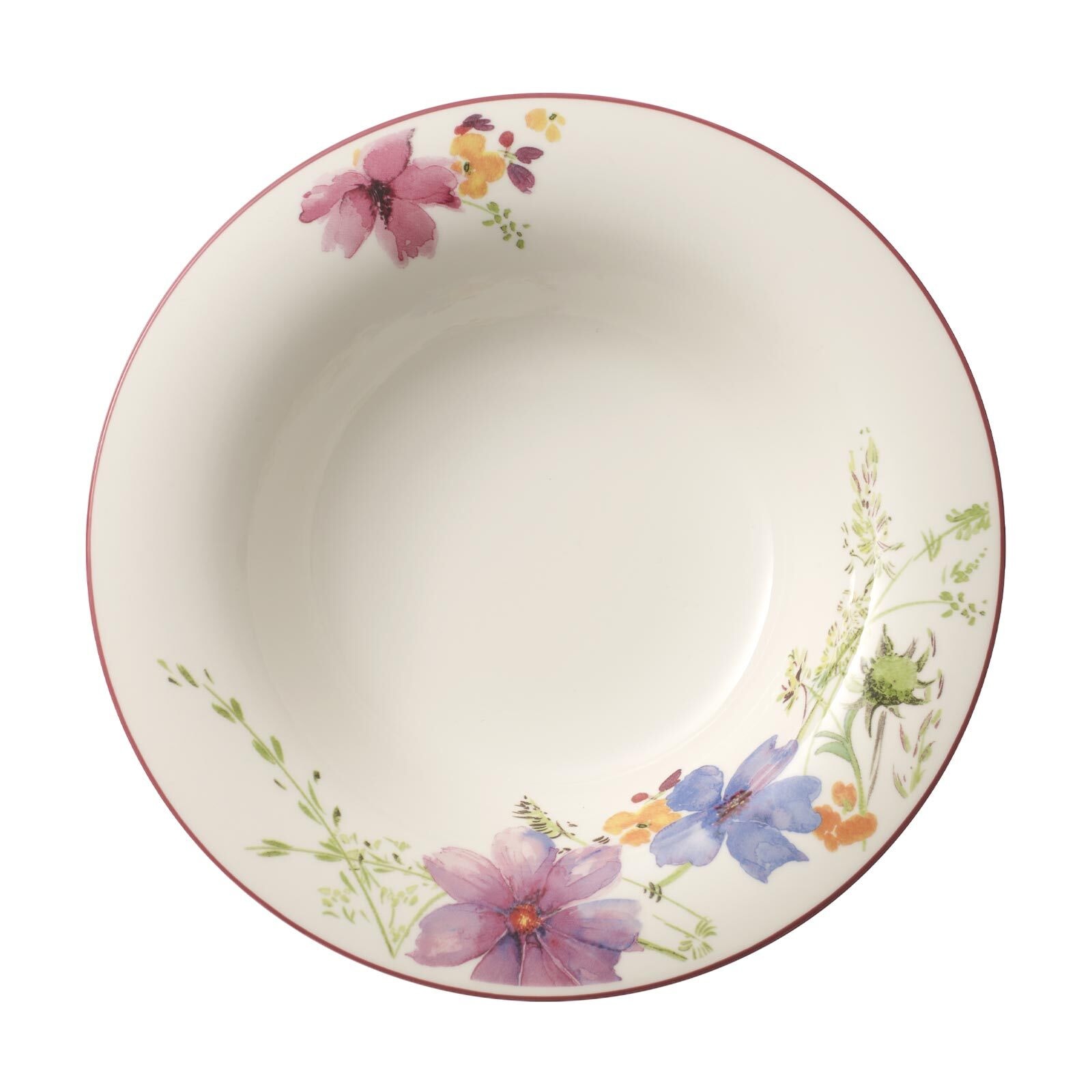 Suppenteller VILLEROY & BOCH "Suppenteller Mariefleur Basic ø 23 cm bunt", bunt, Speiseteller