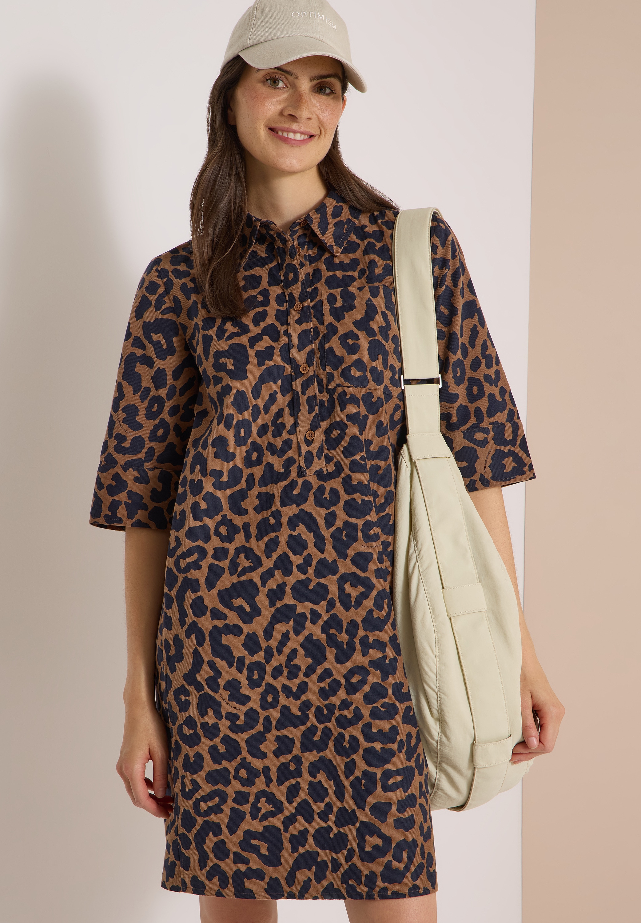 Cecil Cordkleid Brusttasche Animal Print, Brusttasche, Baumwolle