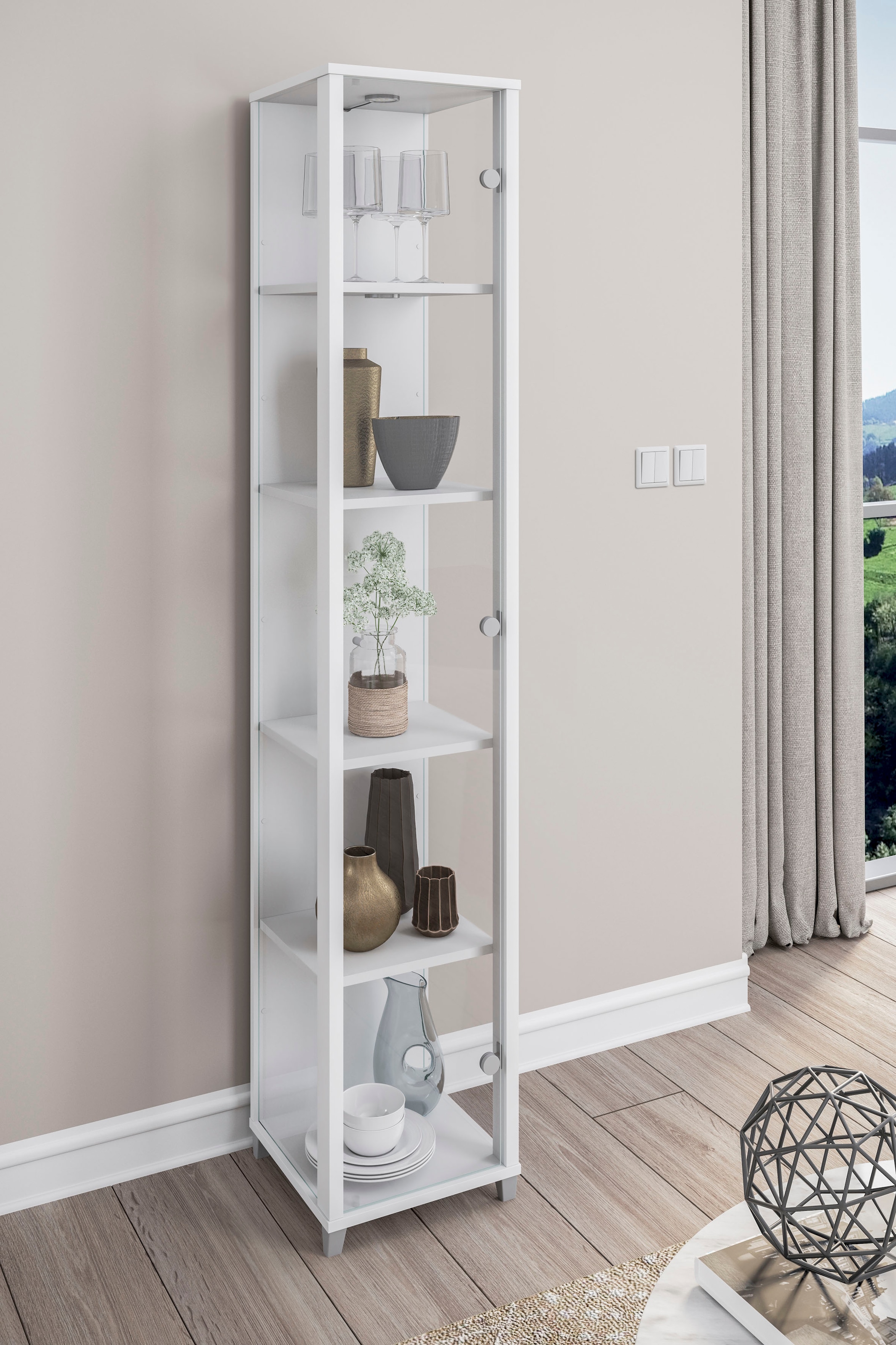 fif möbel Vitrine »OPTIMA«, Standvitrine, Vitrinenschrank, Glasvitrine, Sammlervitrine