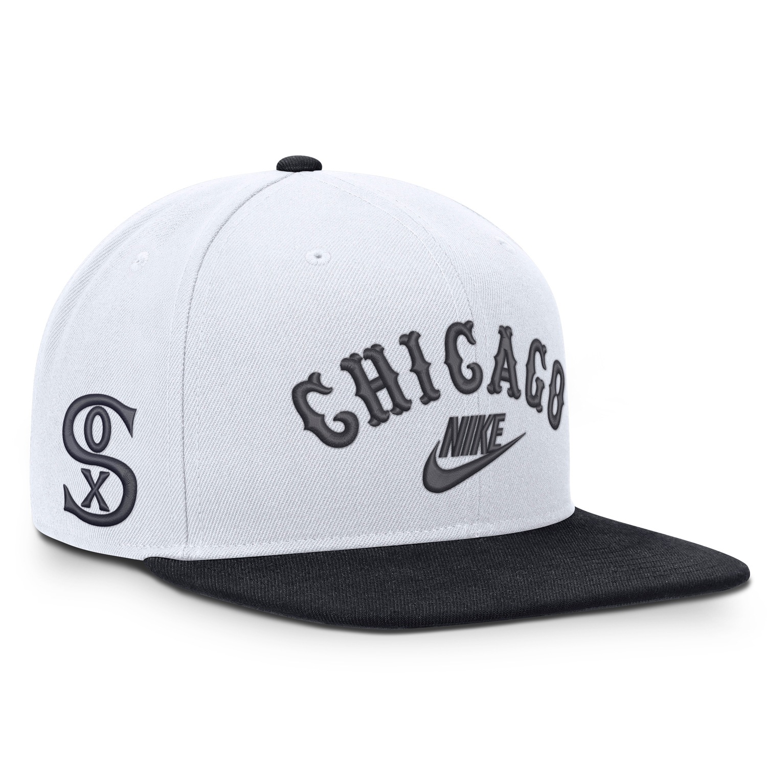 NIKE Jungen Baseball Cap "Nike Cap Chicago White Sox Nike Cooperstown Square Bill", schwarz-weiß, Gr. L, Kunstfaser, Caps