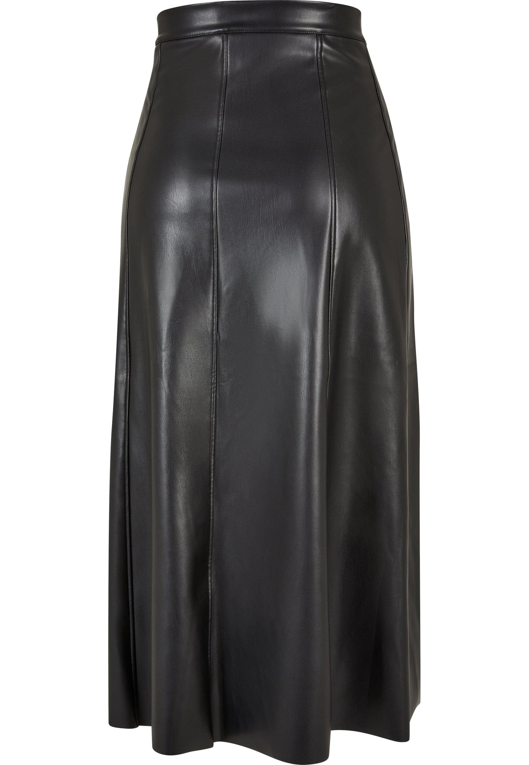 URBAN CLASSICS Sommerrock »Urban Classics Damen Ladies Synthetic Leather Midi Skirt«, (1 tlg.)