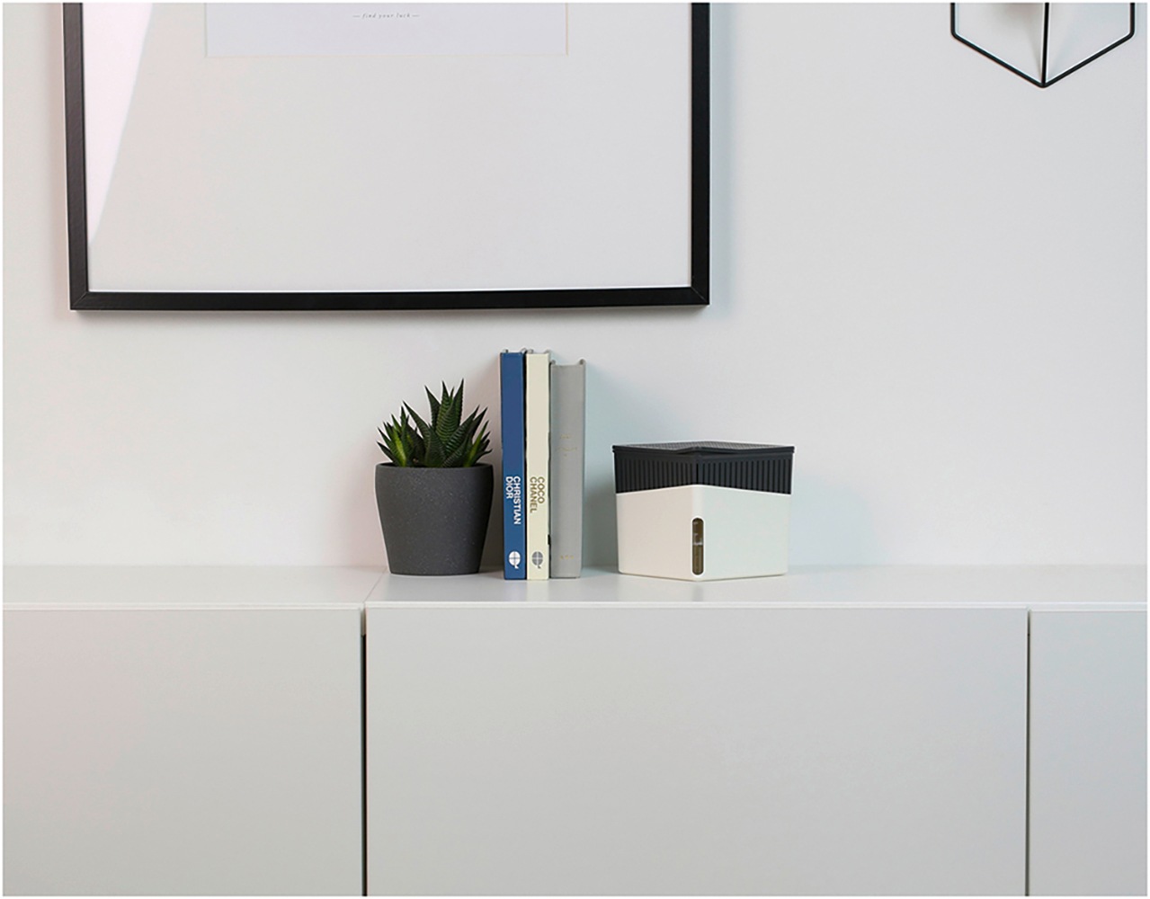 WENKO Luftentfeuchter »Modell Cube«, für 40 m³ Räume, Tank 0,8 l, mit 2 x 500 g Entfeuchter-Blöcken