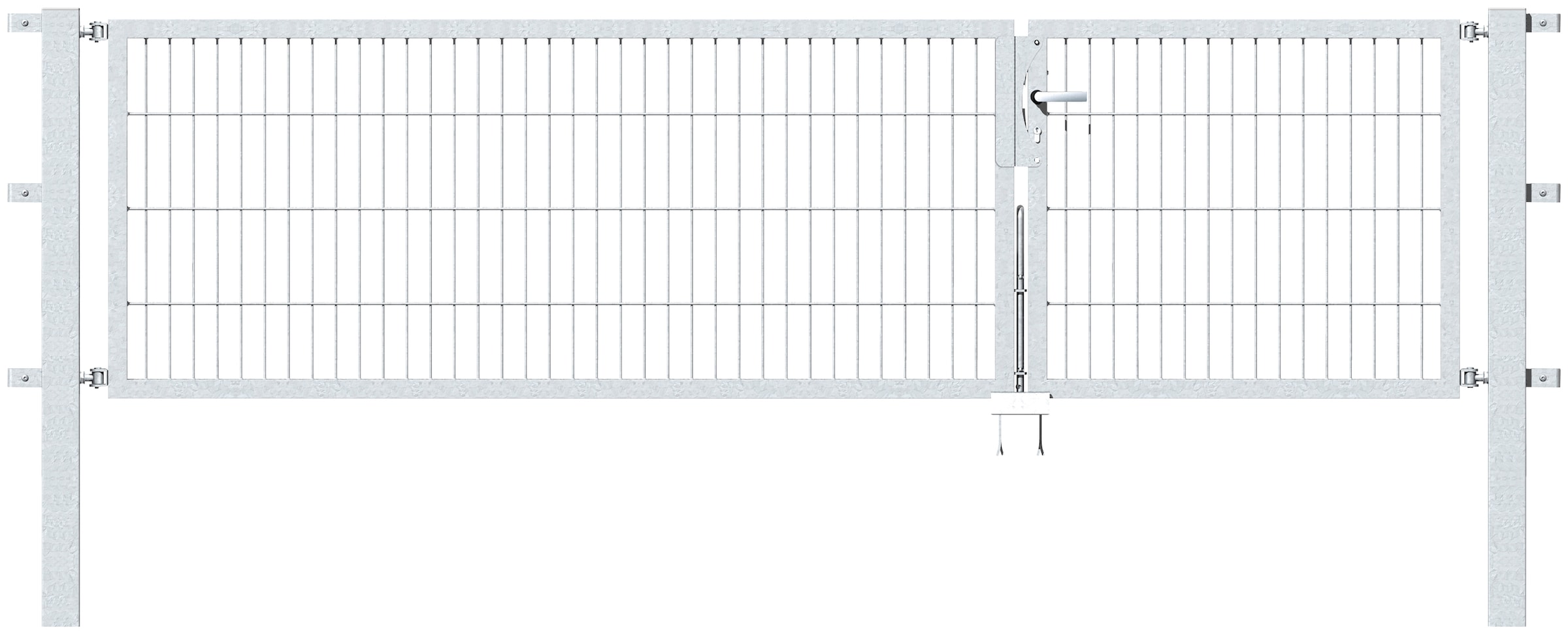 Alberts Zaundoppeltür, 300 cm Breite (100 + 200 cm), in versch. Höhen