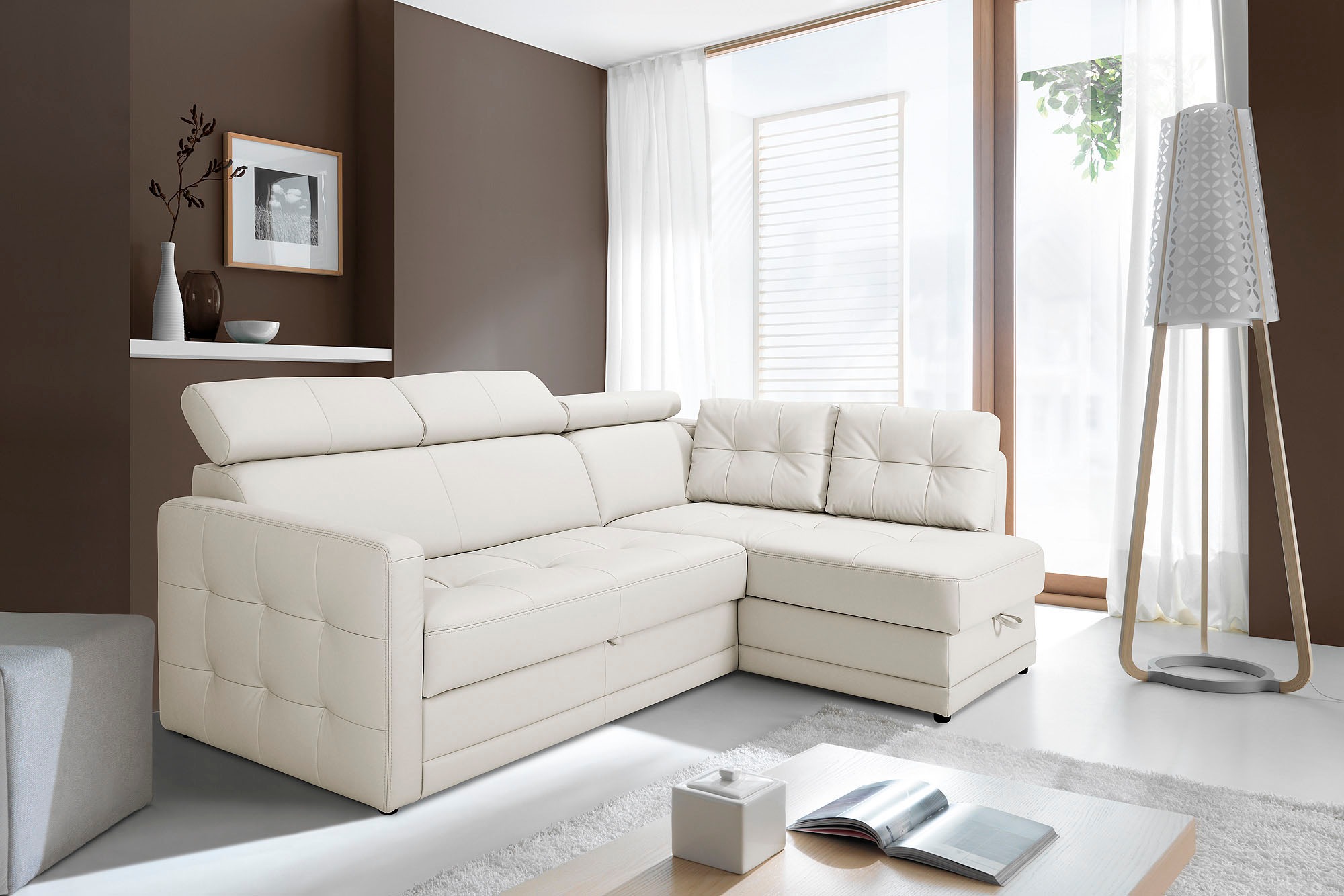 exxpo - sofa fashion Ecksofa "Arles, Federkern, zeitlos, Breite 225cm, L-Fo günstig online kaufen