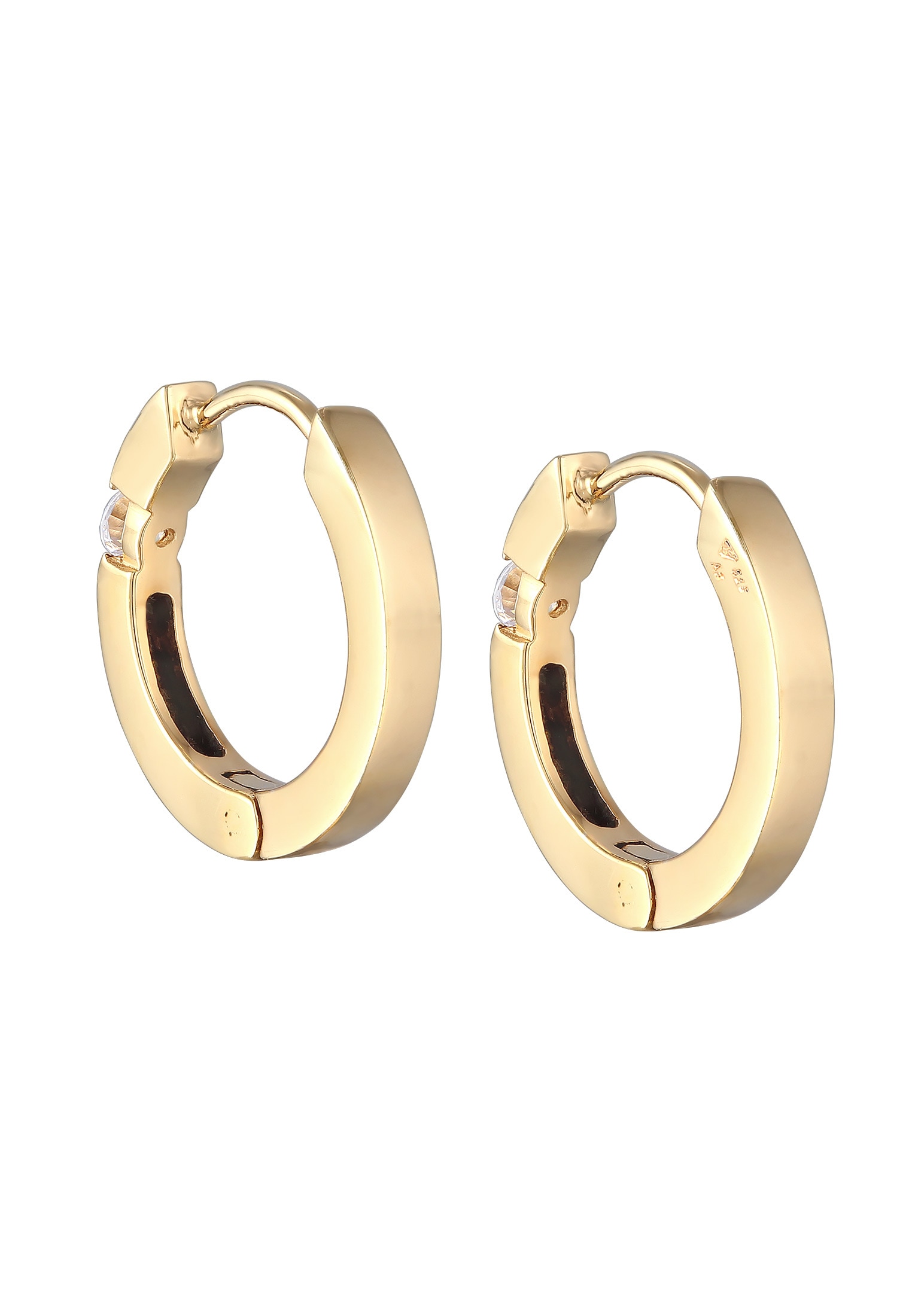 Elli DIAMONDS Paar Creolen »Creolen Diamant (0.22 ct.) Eleganz 925 Silber«