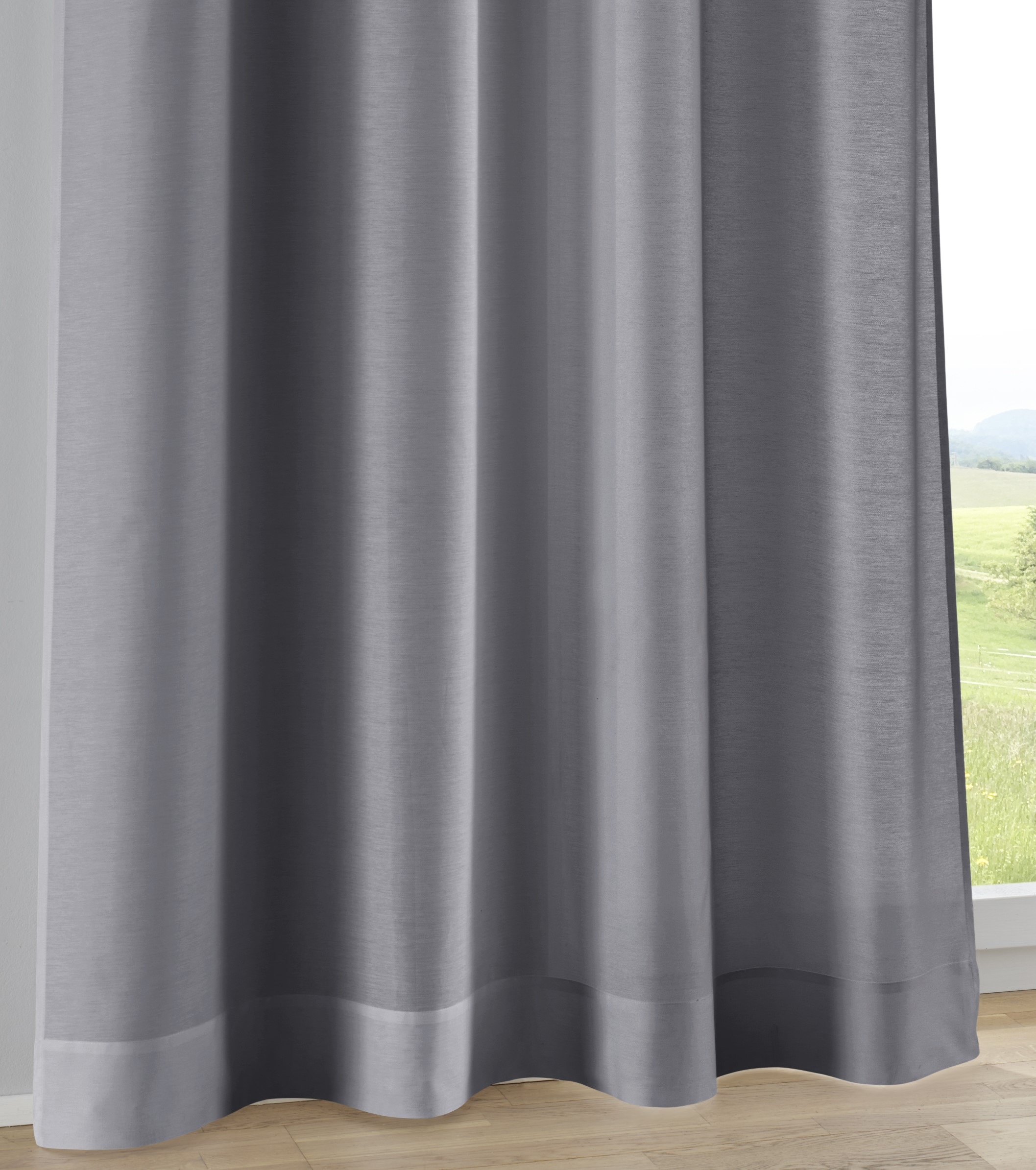 Kutti Vorhang »Kessy« Ösen 1 Stk. tlg. Eleganter Uni-Vorhang mit dekorativer Biesenblende