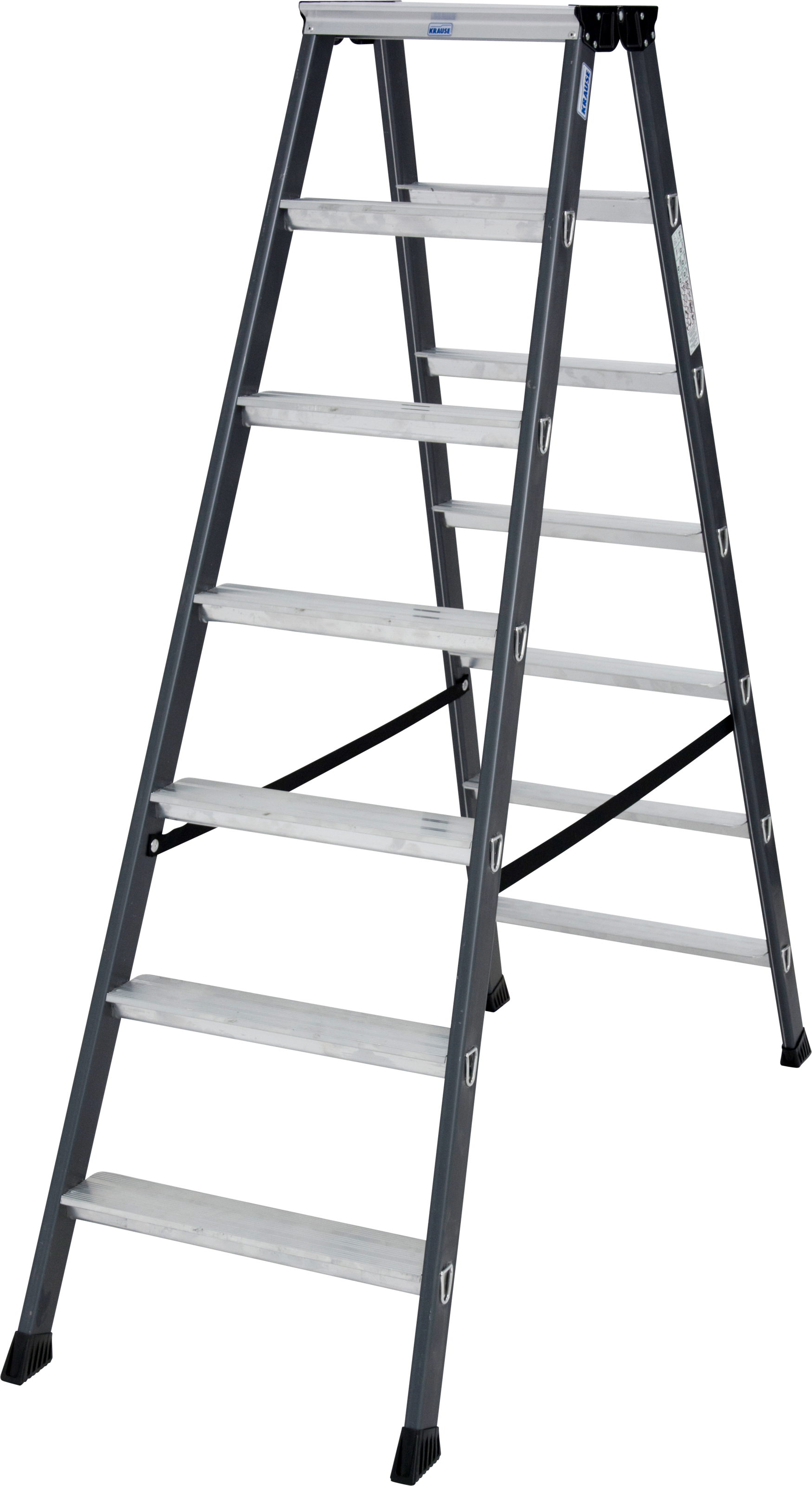 KRAUSE Doppelleiter »SePro D«, Alu eloxiert, 2x7 Stufen, Arbeitshöe ca. 306 cm