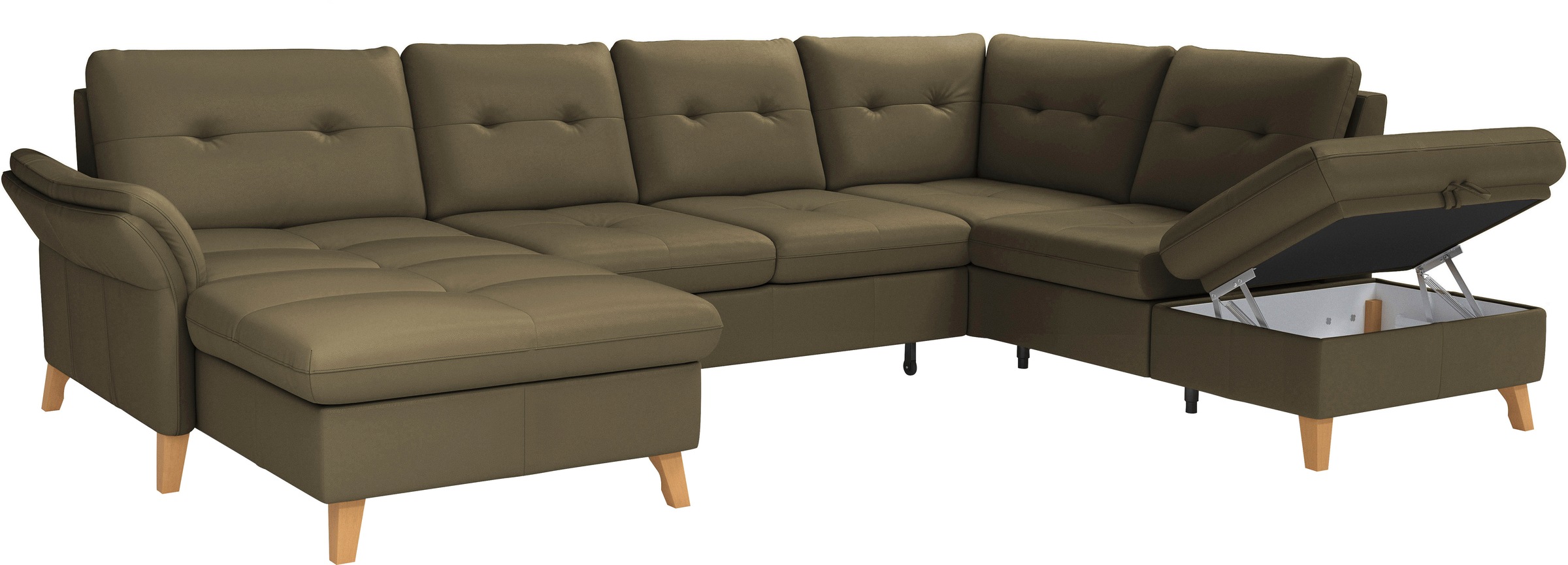 sit&more Wohnlandschaft »Göteborg«, inkl. Sitztiefenverstellung, wahlweise mit Bettfunktion & Bettkasten