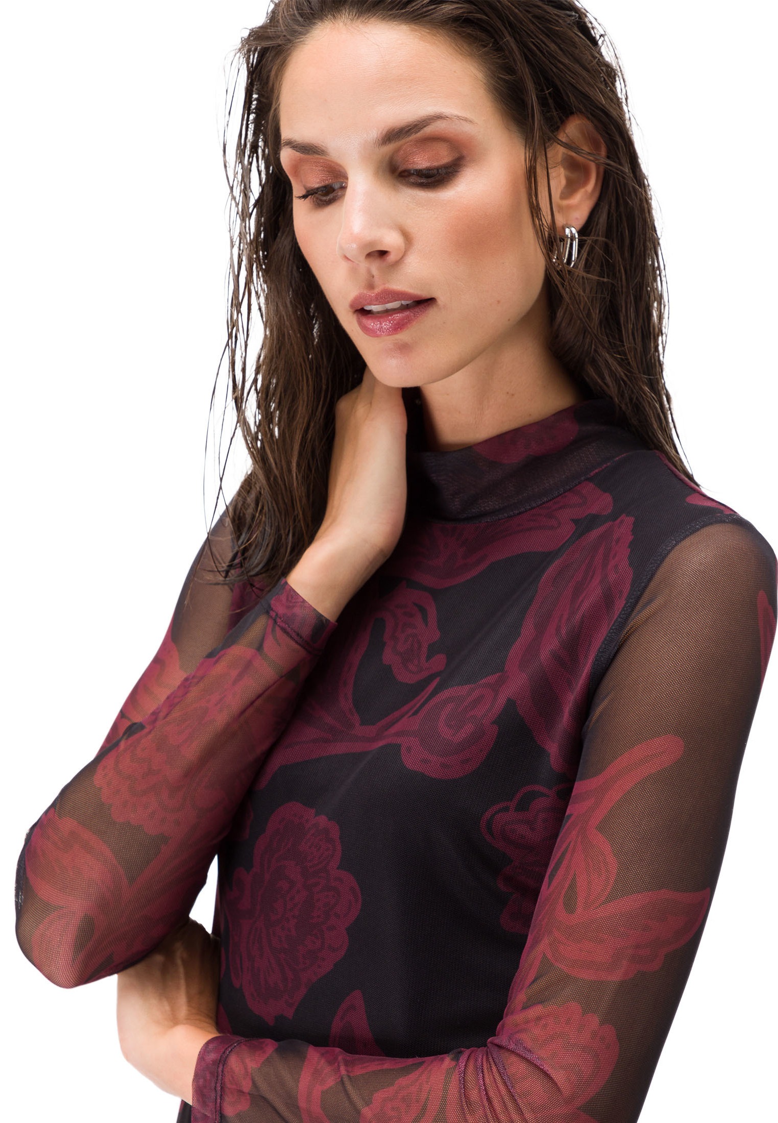 Zero Meshkleid »zero Meshkleid mit Blumendruck«, Plain/ohne Details