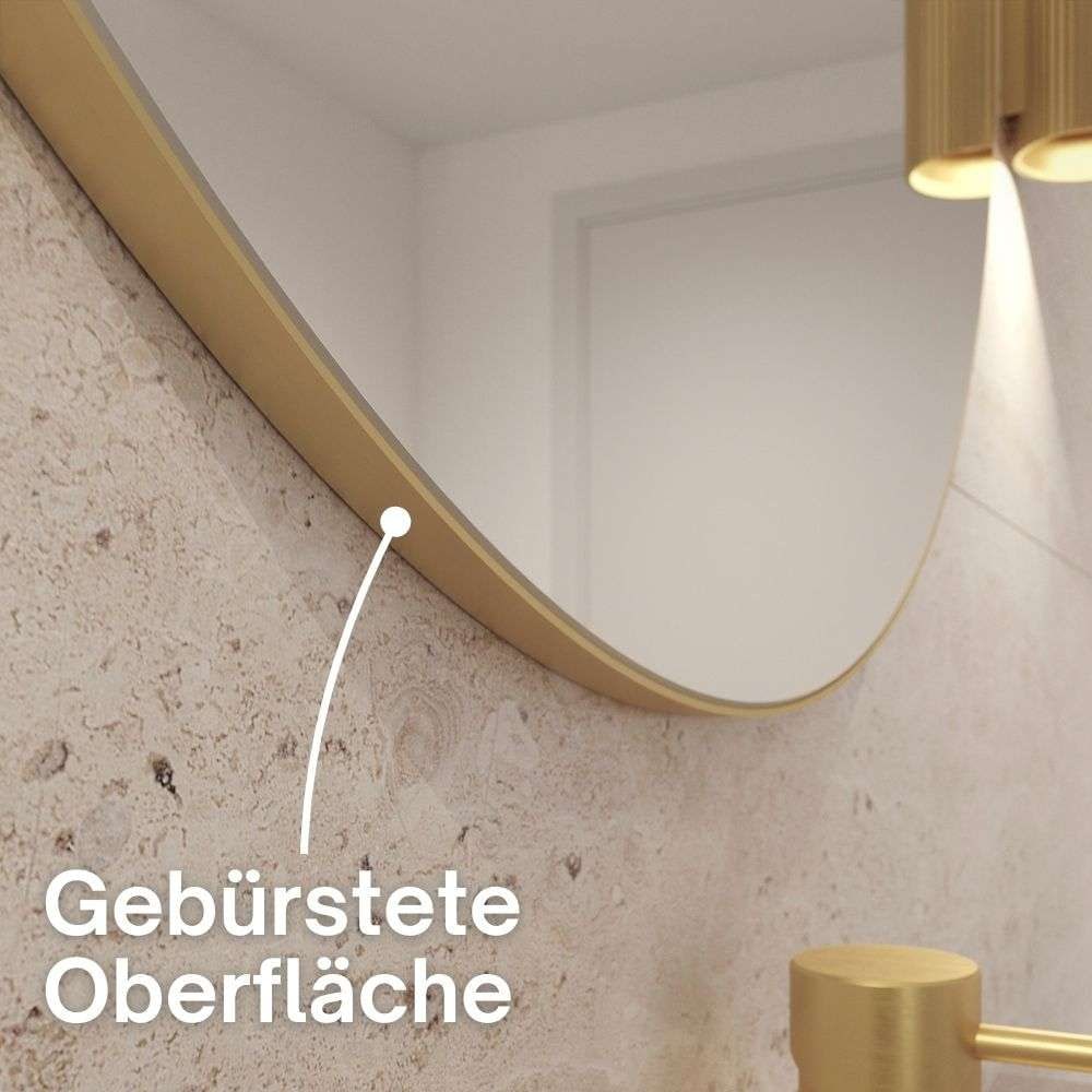 Loevschall Wandspiegel »Refine, Wandspiegel Rund für alle Raumtypen, Stilvoller Rahmen«, Runder Spiegel für Schlafzimmer, Wohnzimmer, Garderobe und Badezimmer