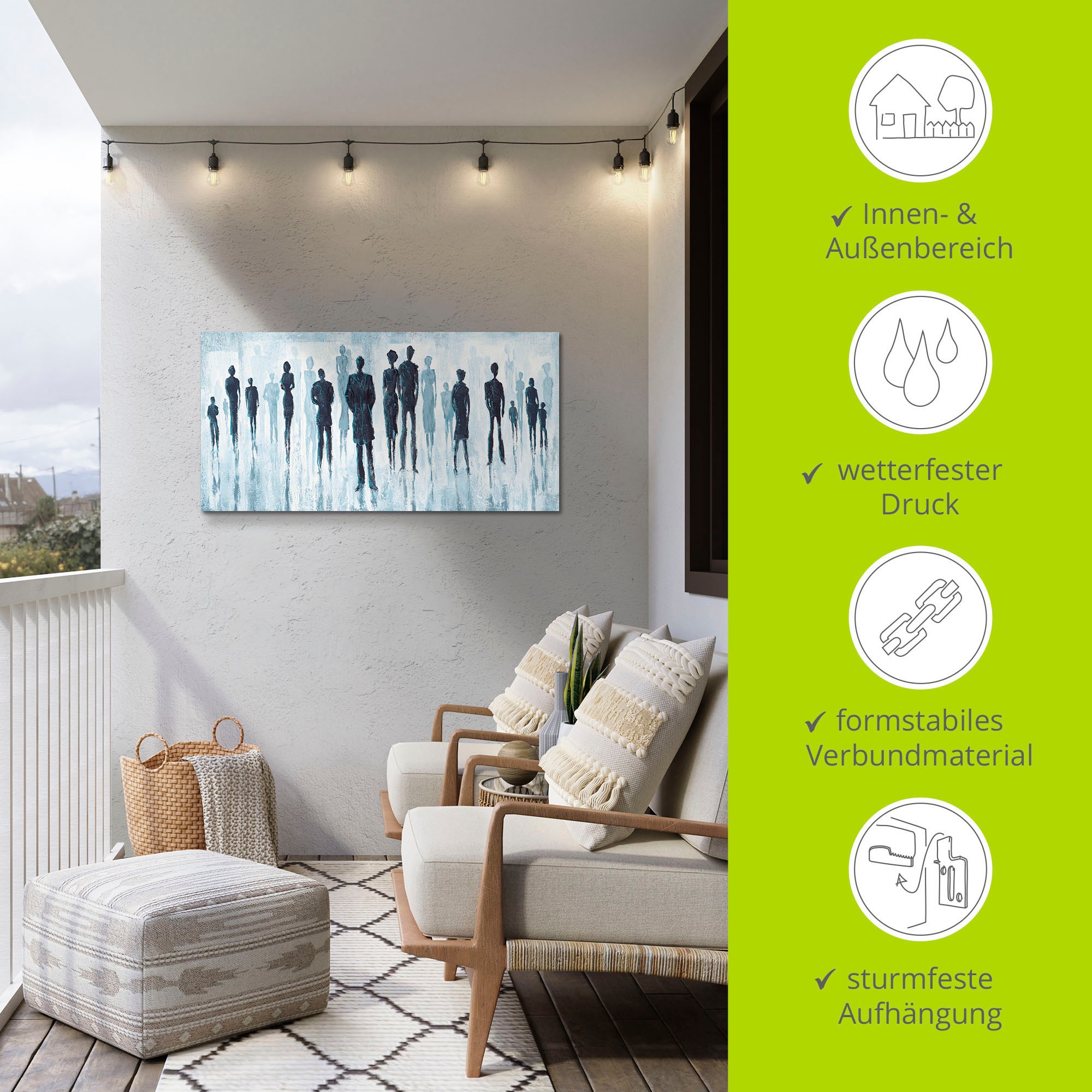Artland Wandbild »Genau in der Mitte«, Gruppen & Familien, (1 St.), als Alubild, Outdoorbild, Leinwandbild in verschied. Größen
