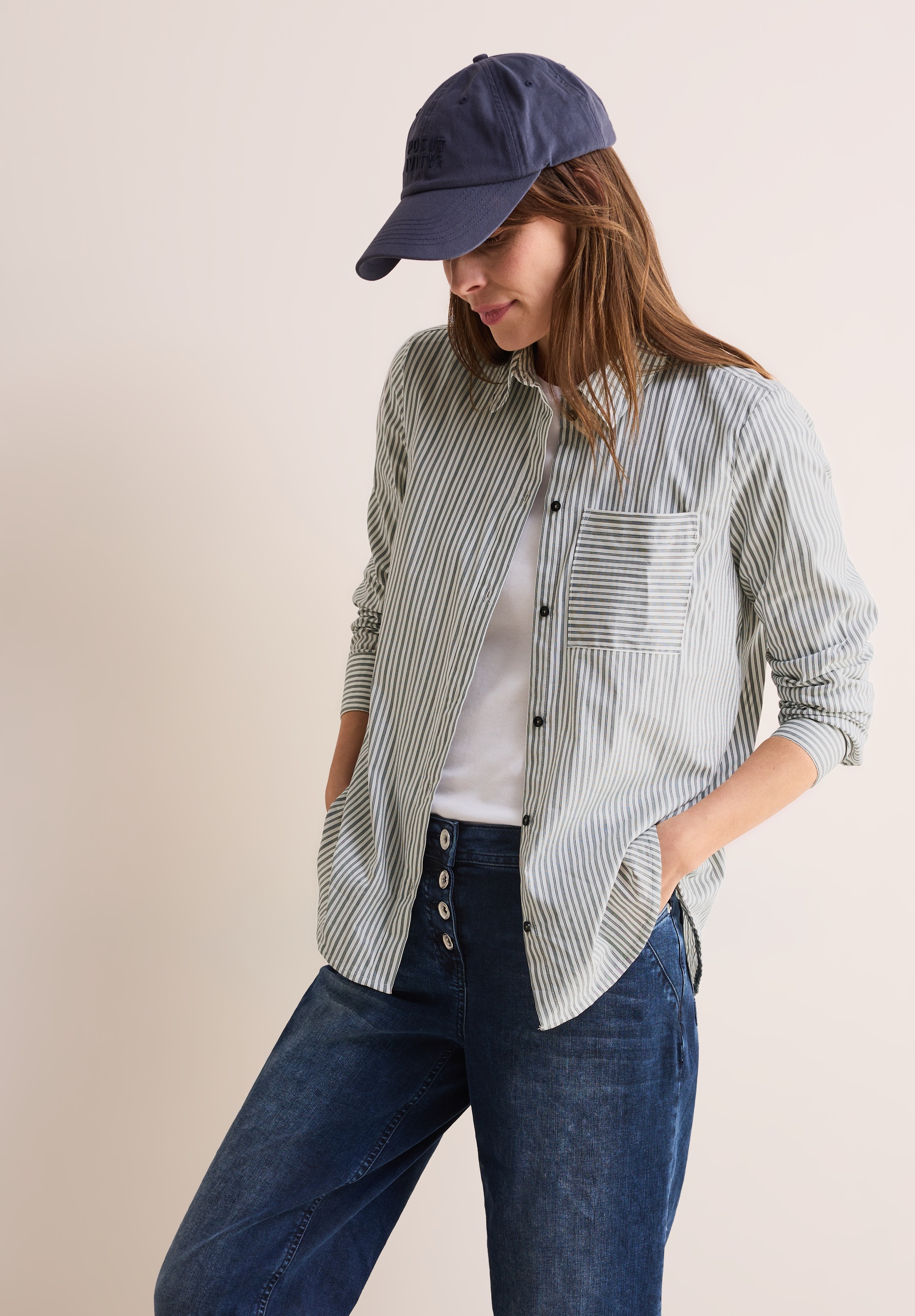 Cecil Langarmbluse mit Brusttasche