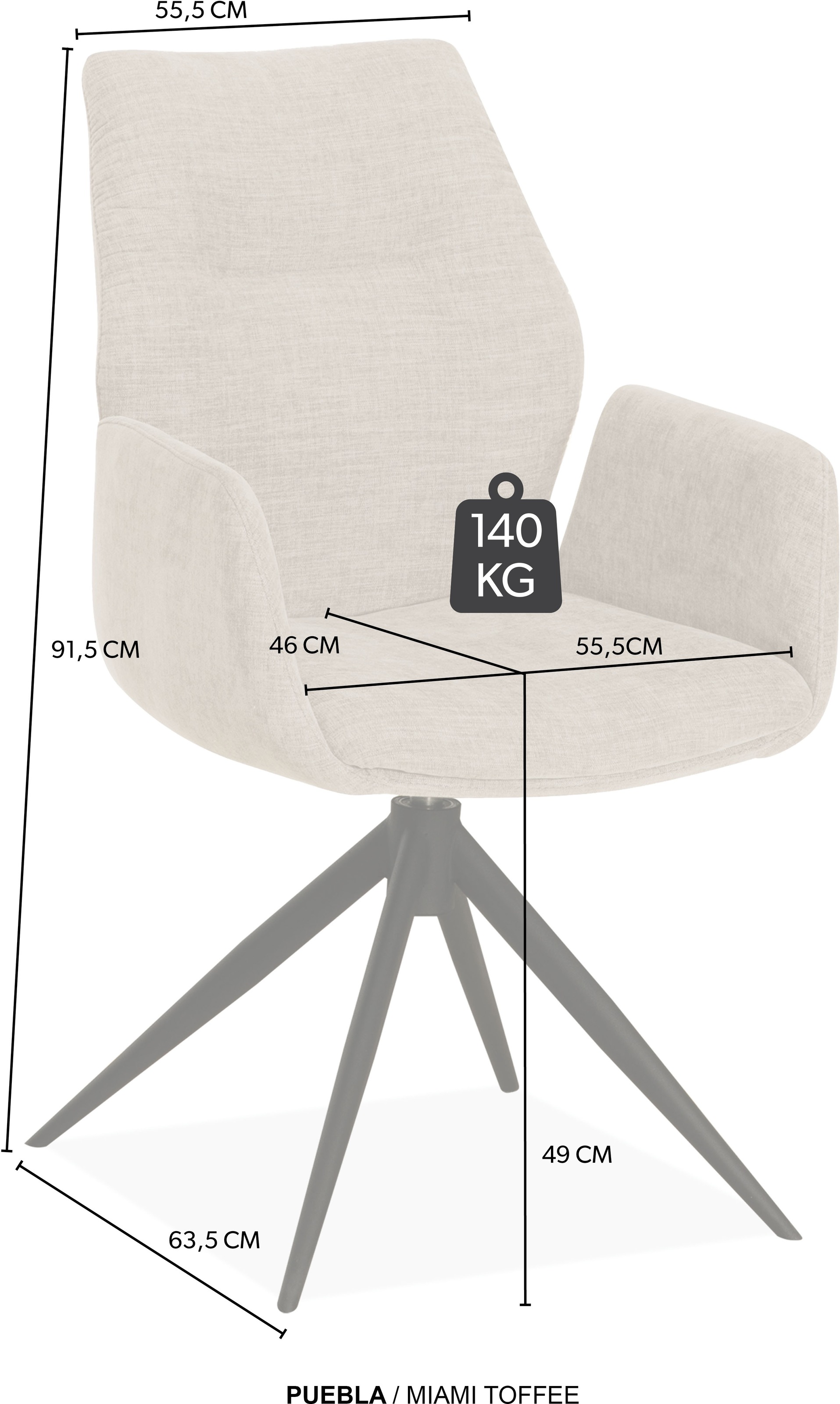 OMG Design Esszimmerstuhl »Puebla« (Set) 2 Stk.Drehstuhl mit auto-return, Armlehnenstuhl