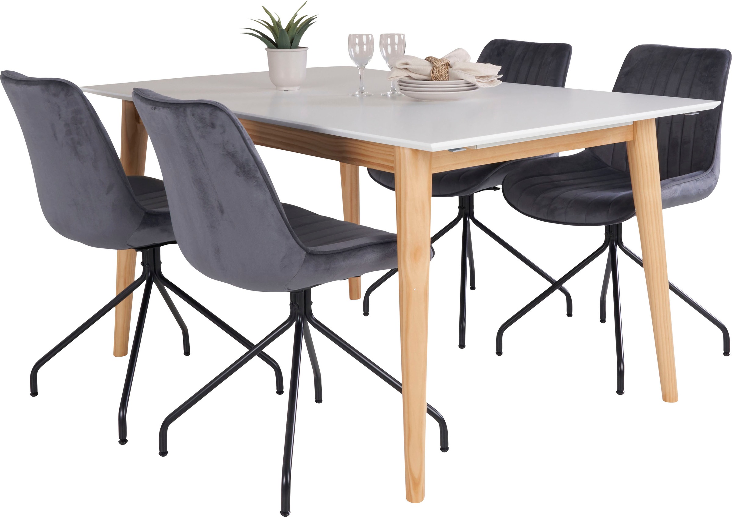 Homexperts Essgruppe »Odense«, (Set, 5 tlg.), mit ausziehbarem Tisch