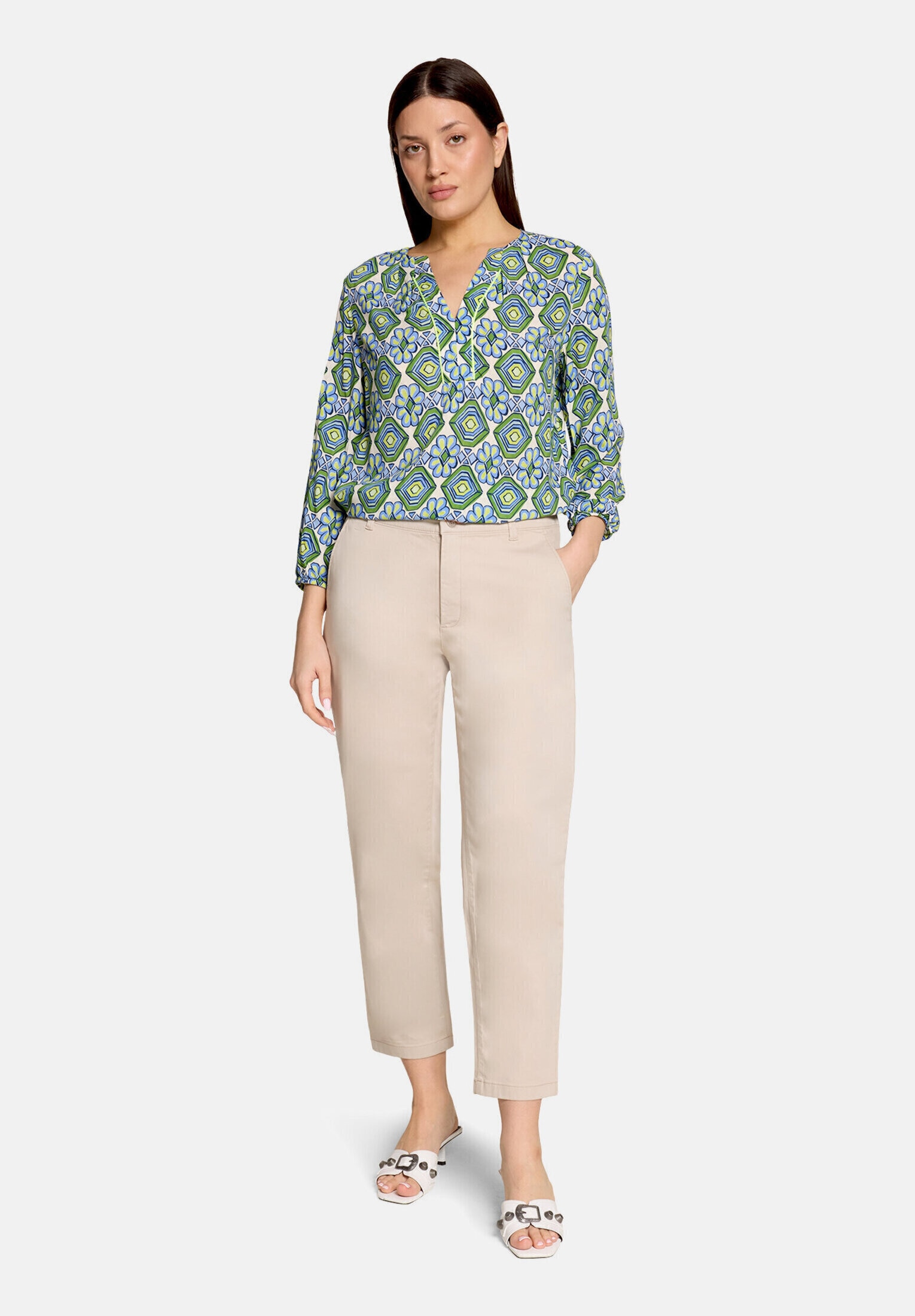 Cartoon Schlupfbluse "Damen mit Muster"