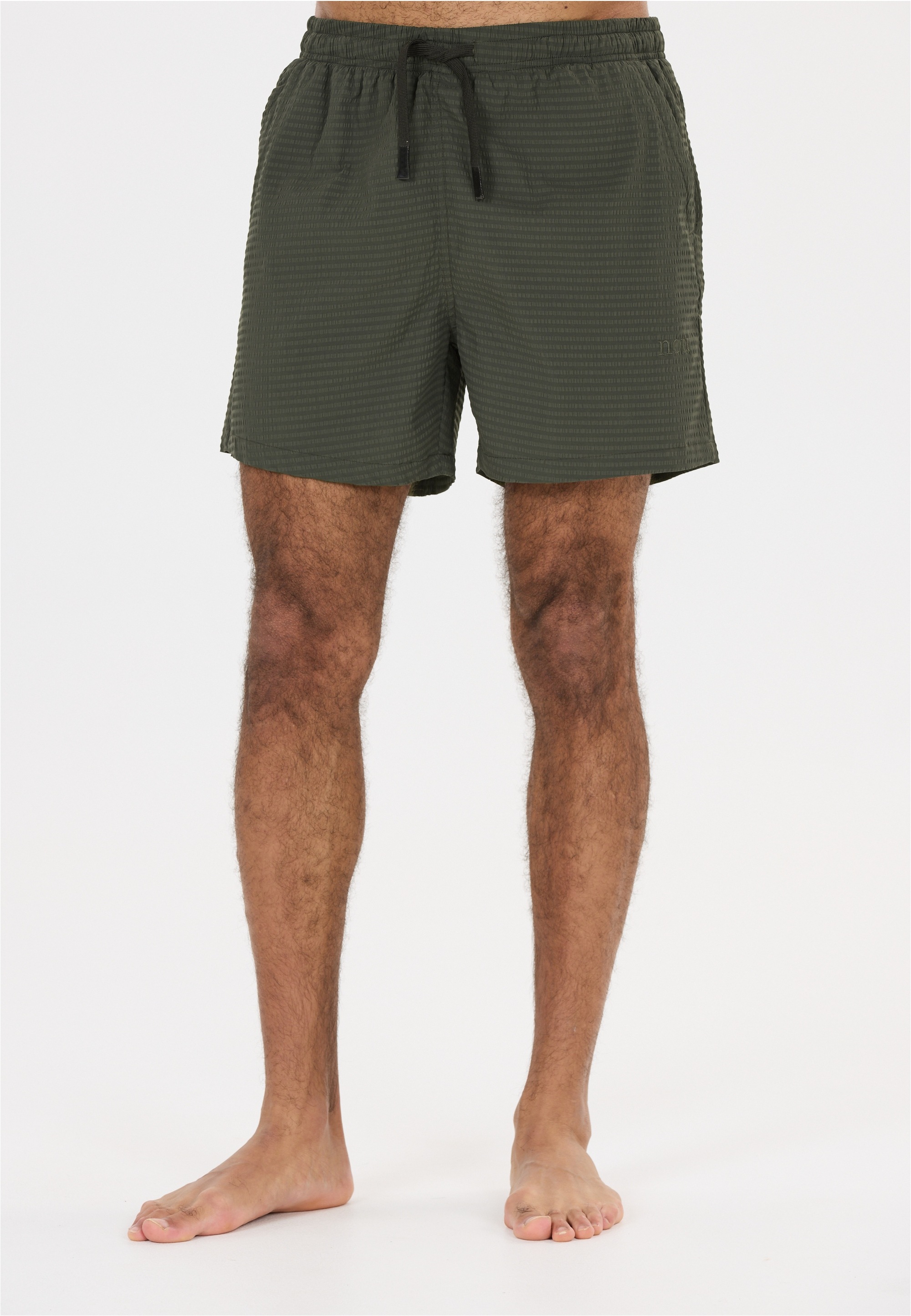 NOU Herren Badeshorts "Fortuna", grün, Gr. L, unifarben, 100% Polyester, Badehosen, mit Mesh Innenhose