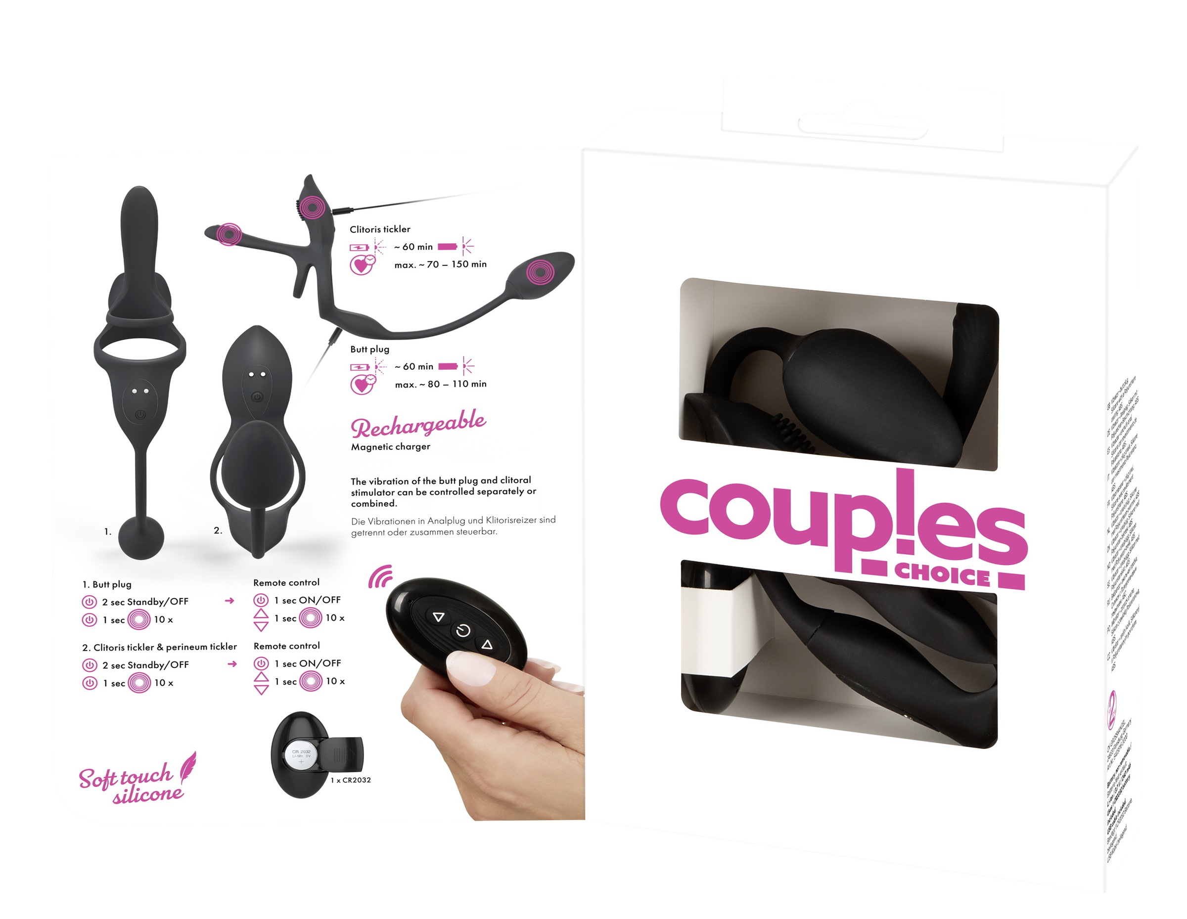 coup!es choice Vibrator »Paarvibrator RC Multi Function Couple`s Vibrator«