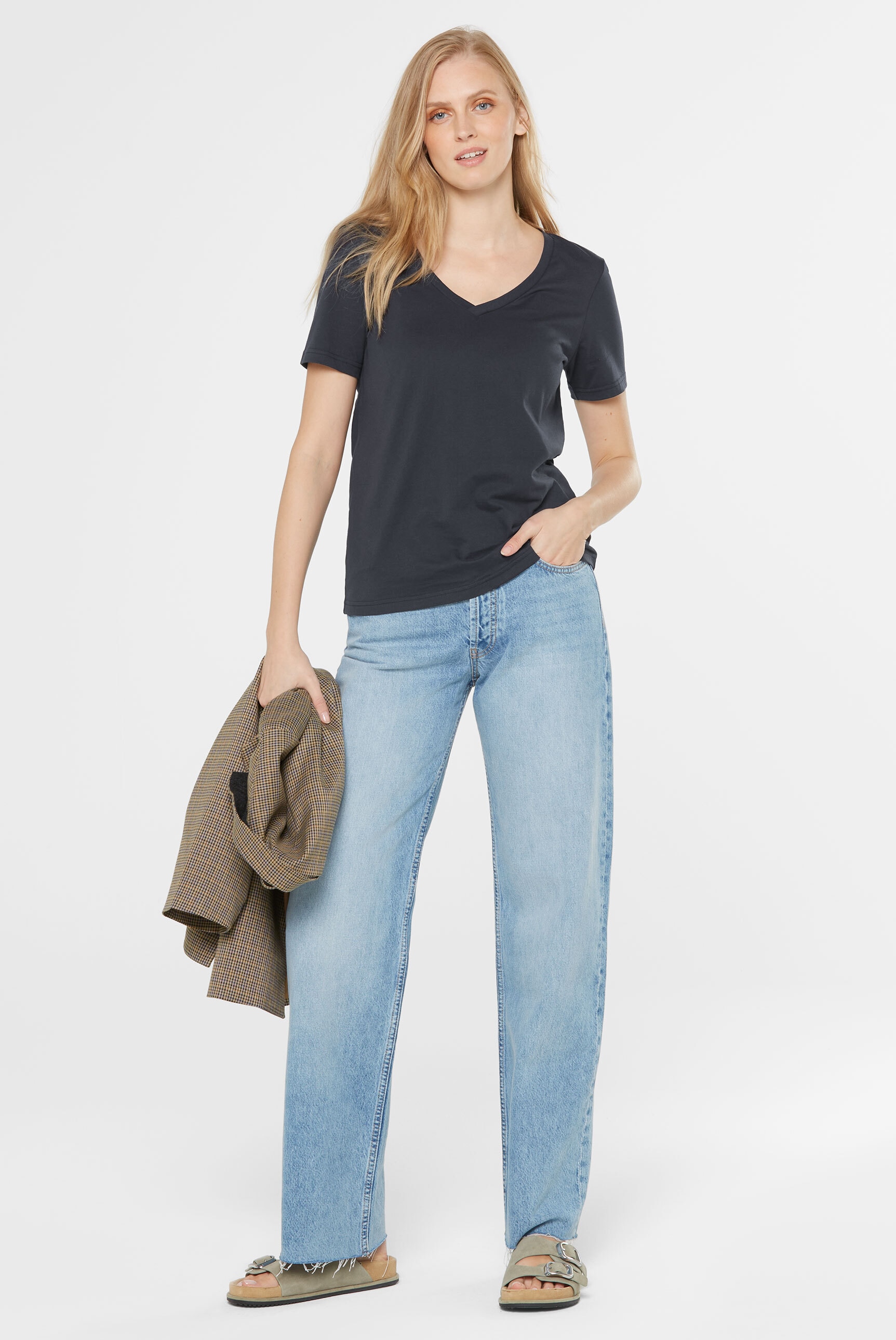 SENSES.THE LABEL V-Shirt, aus Baumwolle