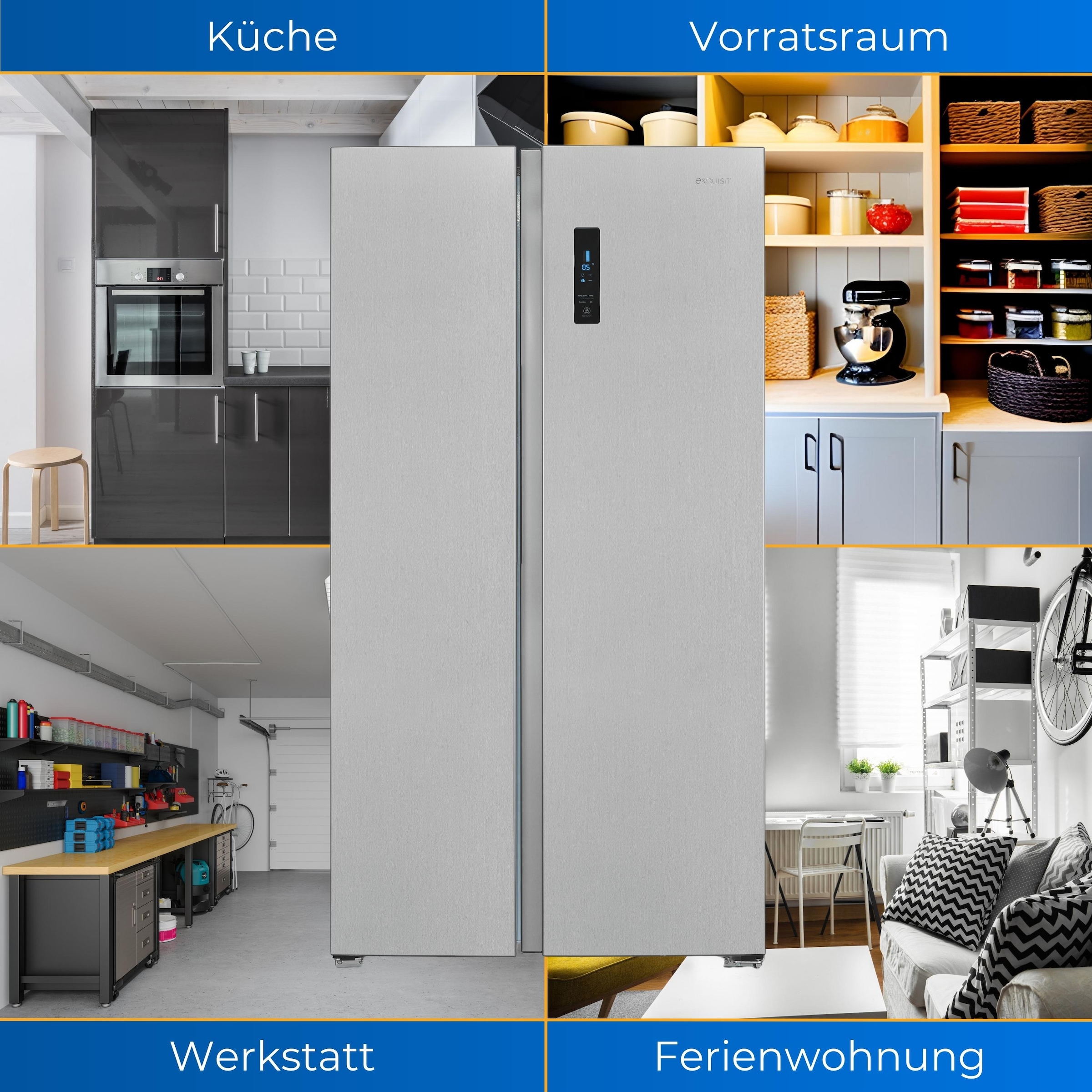 exquisit Kühl-/Gefrierkombination »SBS560-050D inoxlook«