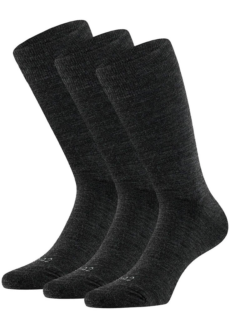 Apollo Basicsocken, (3er Pack), mit Stickerei und weichen Merinowoll-Anteil günstig online kaufen