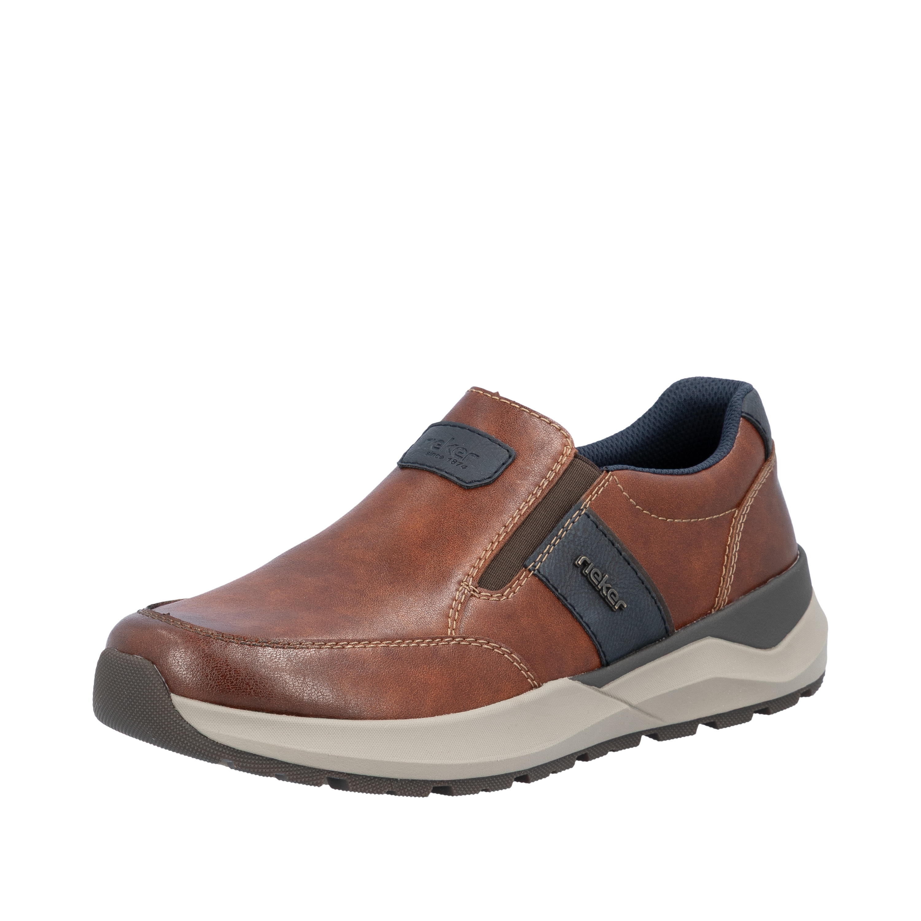 Rieker Slip-On Sneaker Schlüpfschuh, Slipper, Halbschuh, Freizeitschuh mit Kontrastbesatz