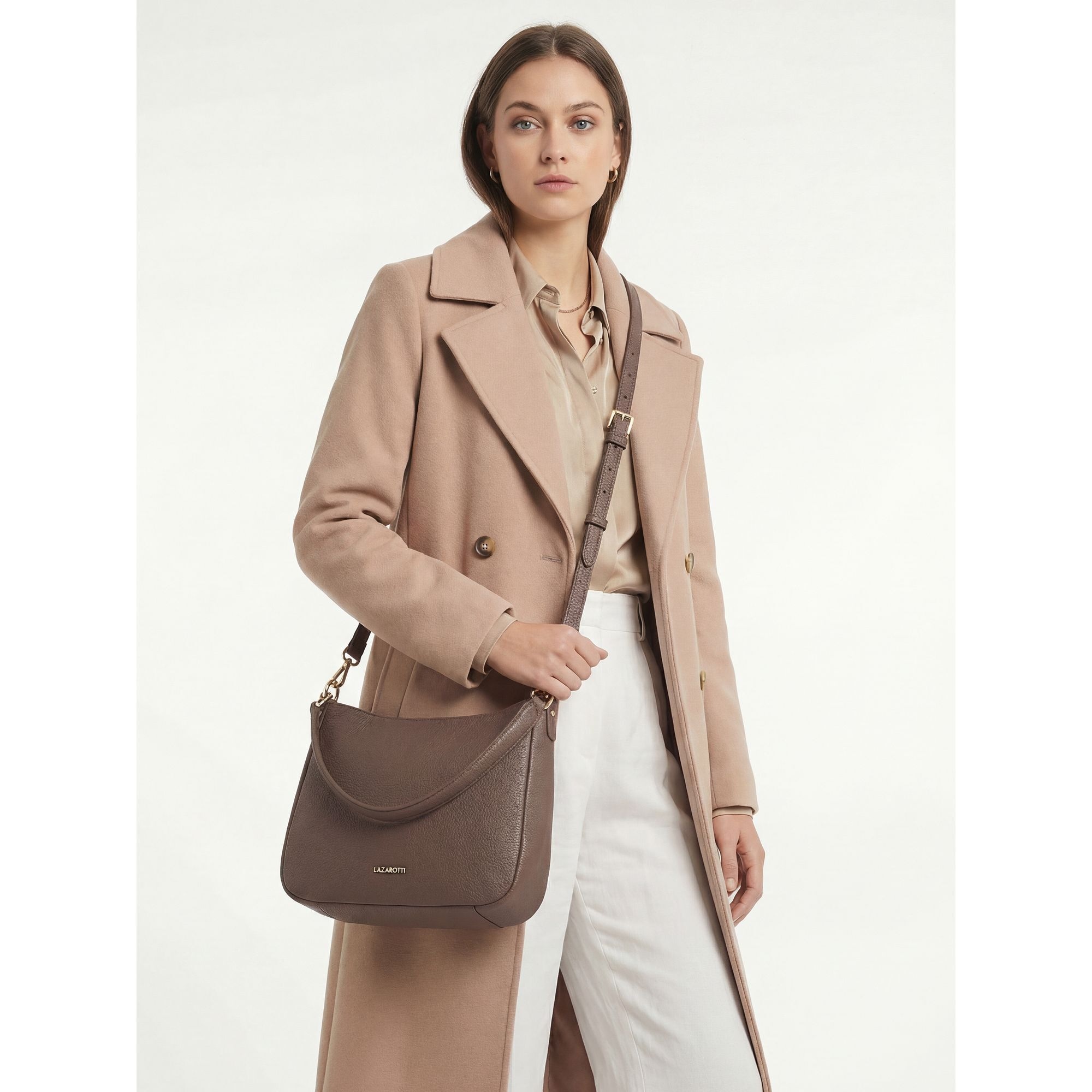 Lazarotti Schultertasche »Bologna Leather Hobo Schultertasche Leder 27 cm«
