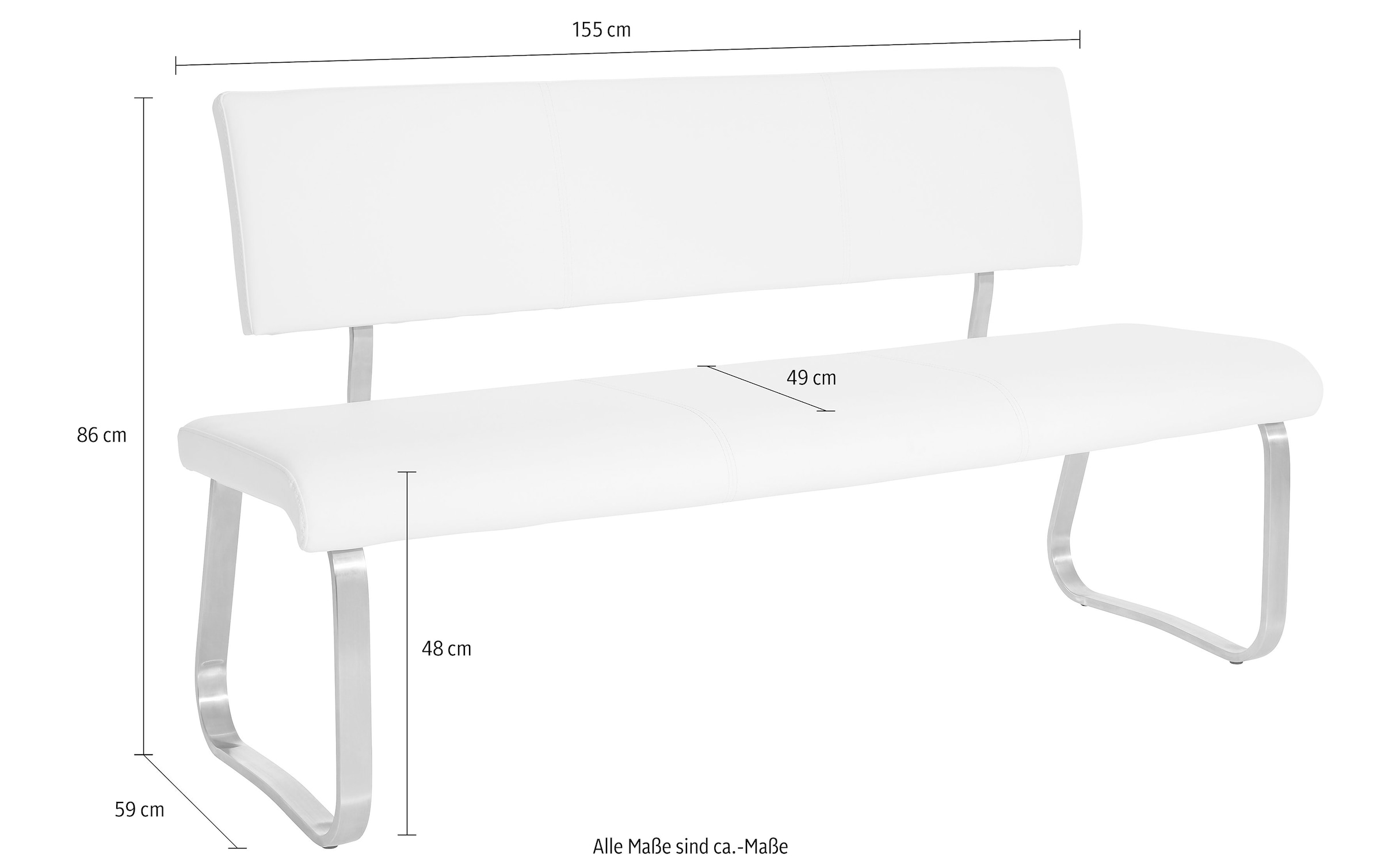 MCA furniture kaufen belastbar Kunstleder, BAUR 280 Breiten in Polsterbank verschiedenen | St.), (1 kg, bis »Arco«