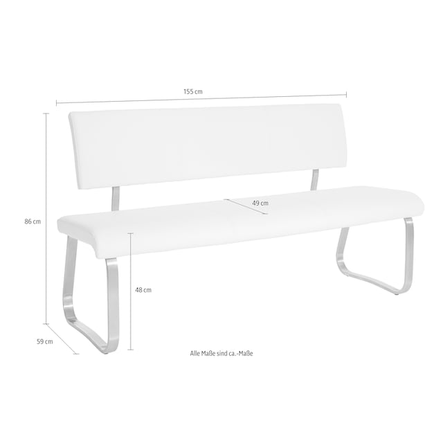 MCA furniture Polsterbank »Arco«, (1 St.), belastbar bis 280 kg,  Kunstleder, in verschiedenen Breiten kaufen | BAUR