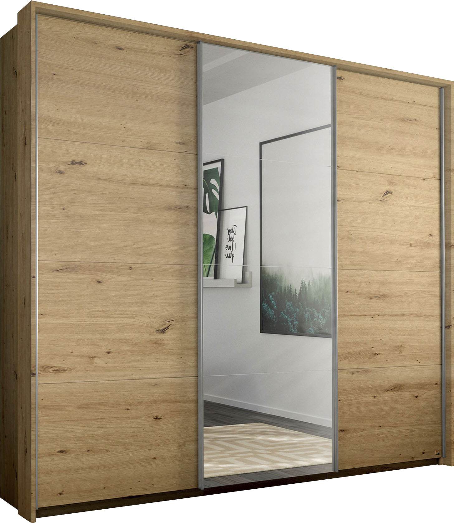 OTTO home 1100000002199 "Kleiderschrank Schrank Garderobe Wäscheschrank TOMA mit Passepartout" Breiten 211/278/323/368 cm, Höhen 214/233 cm inkl. Passepartout, inkl. Regaleinsatz sowie zusätzlichen Einlegeböden MADE IN GERMANY