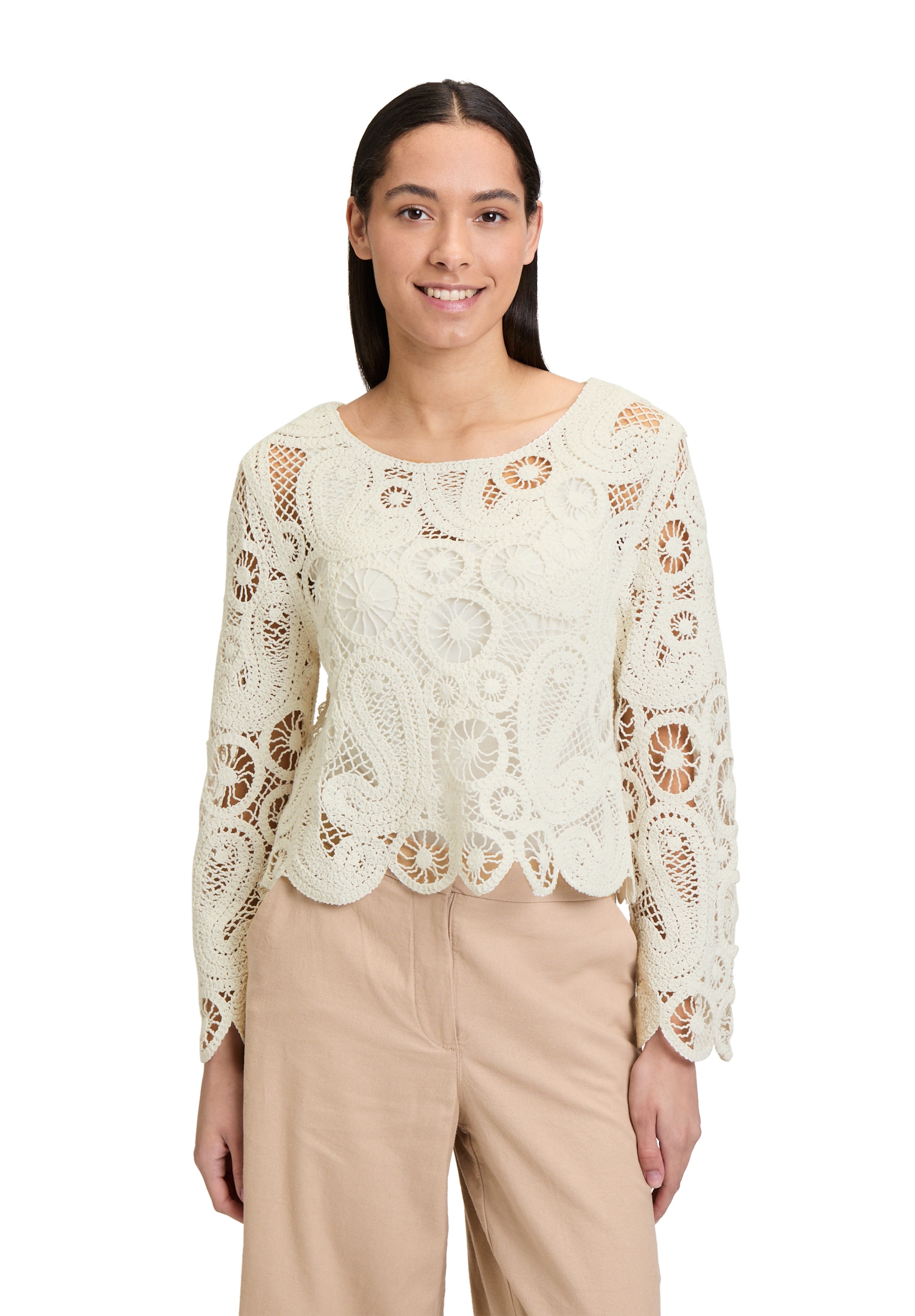 Betty Barclay Strickpullover "Betty Barclay Lochstrick-Pullover mit U-Boot- günstig online kaufen