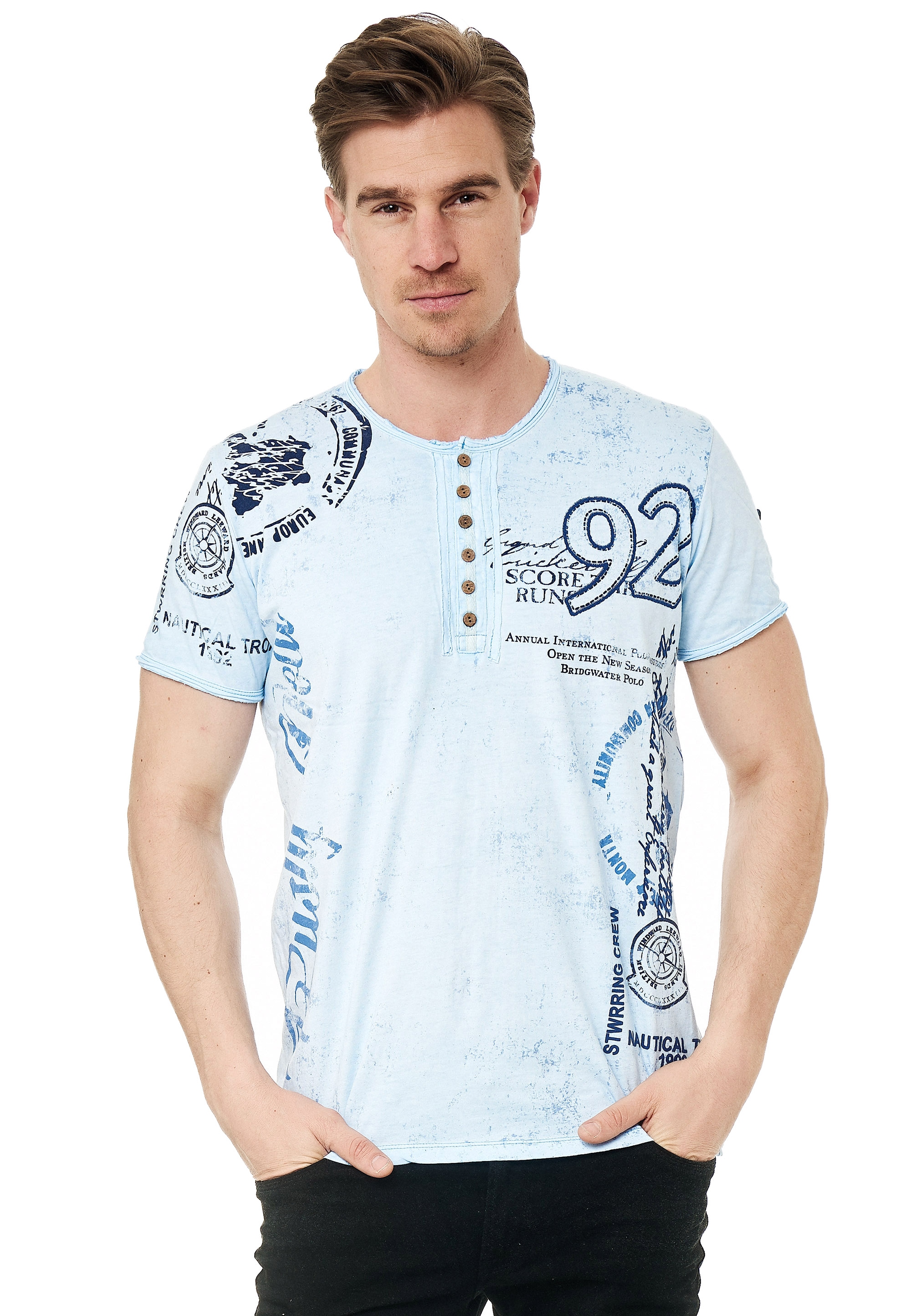 Rusty Neal T-Shirt mit seitlichem Print
