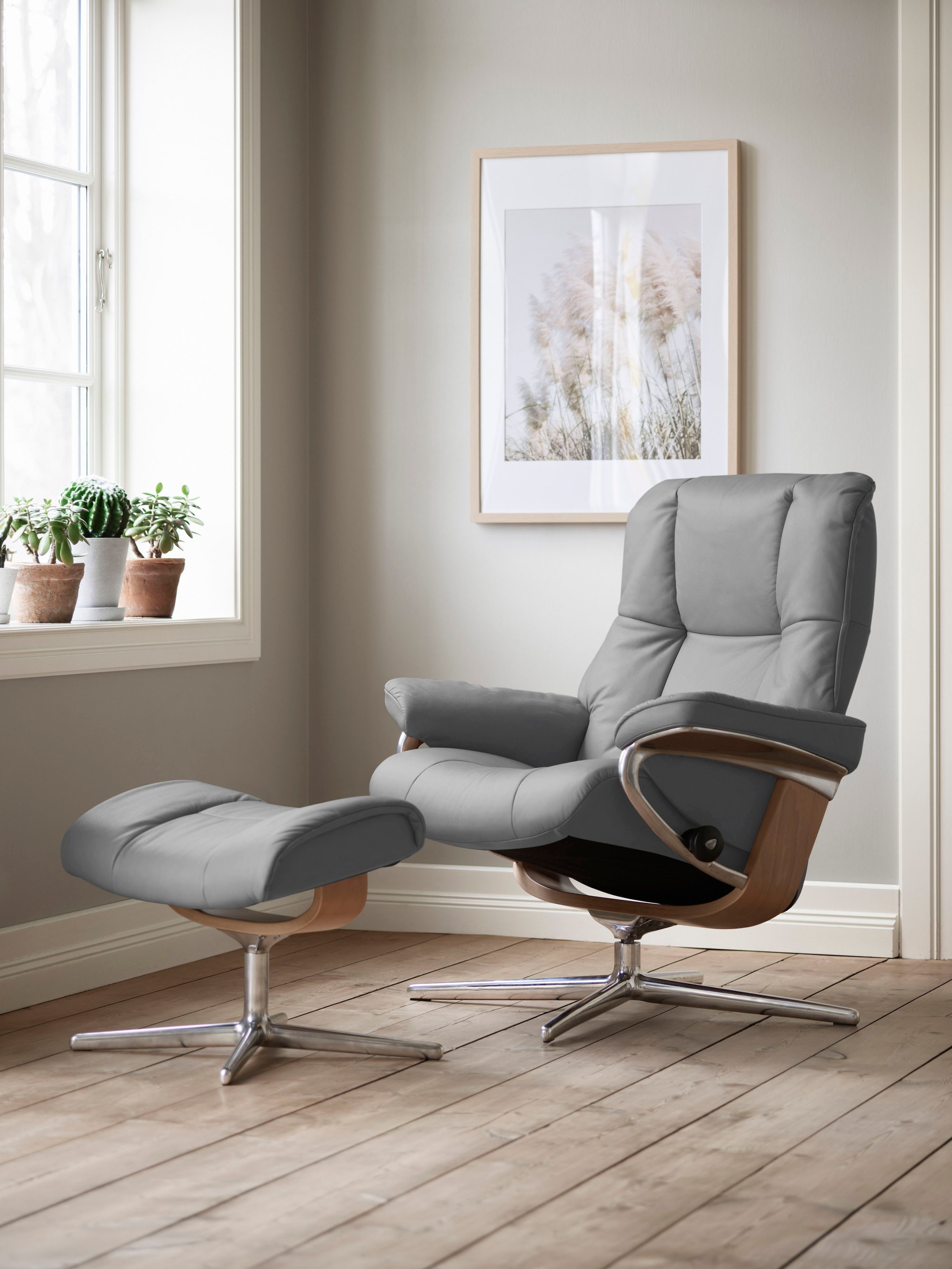 Stressless Relaxsessel "Mayfair" mit Cross Base, Größe S, M & L, Holzakzent Eiche