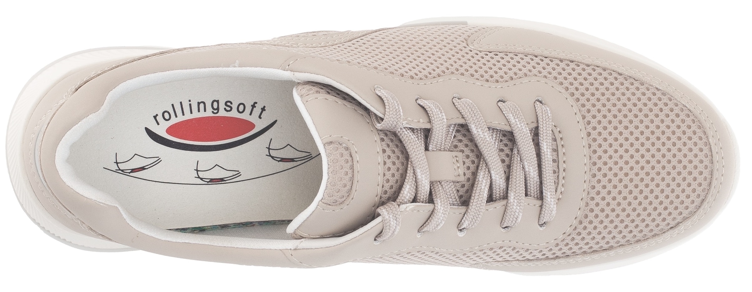Gabor Rollingsoft Keilsneaker, Freizeitschuh, Halbschuh, Schnürschuh mit Wechselfußbett