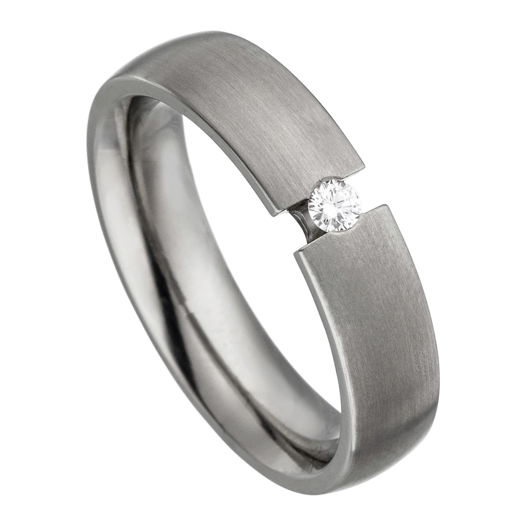 JOBO Fingerring »Ring mit Diamant 0 05 ct.« Titan