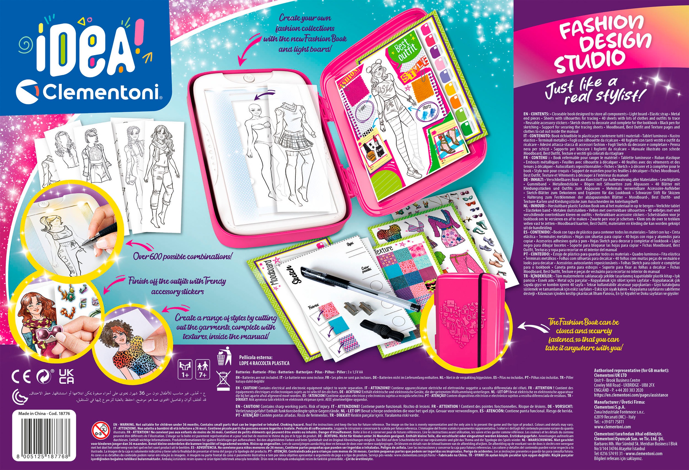 Clementoni® Kreativset »Idea, Fashion Design Studio«, Mit Licht
