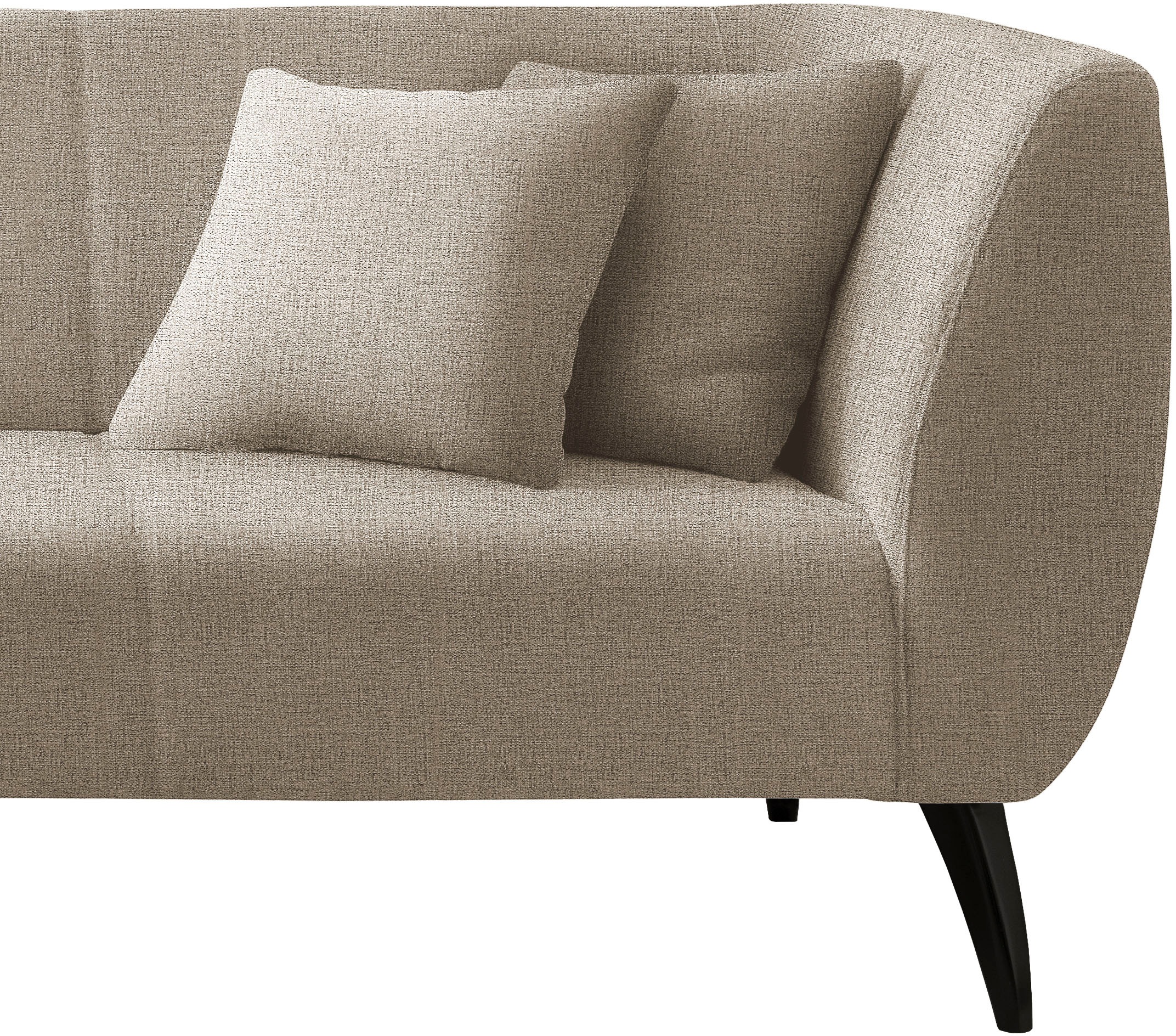 INOSIGN Ecksofa »Colori L-Form«, Holzfußfarbe wählbar, inkl. 4x Zierkissen