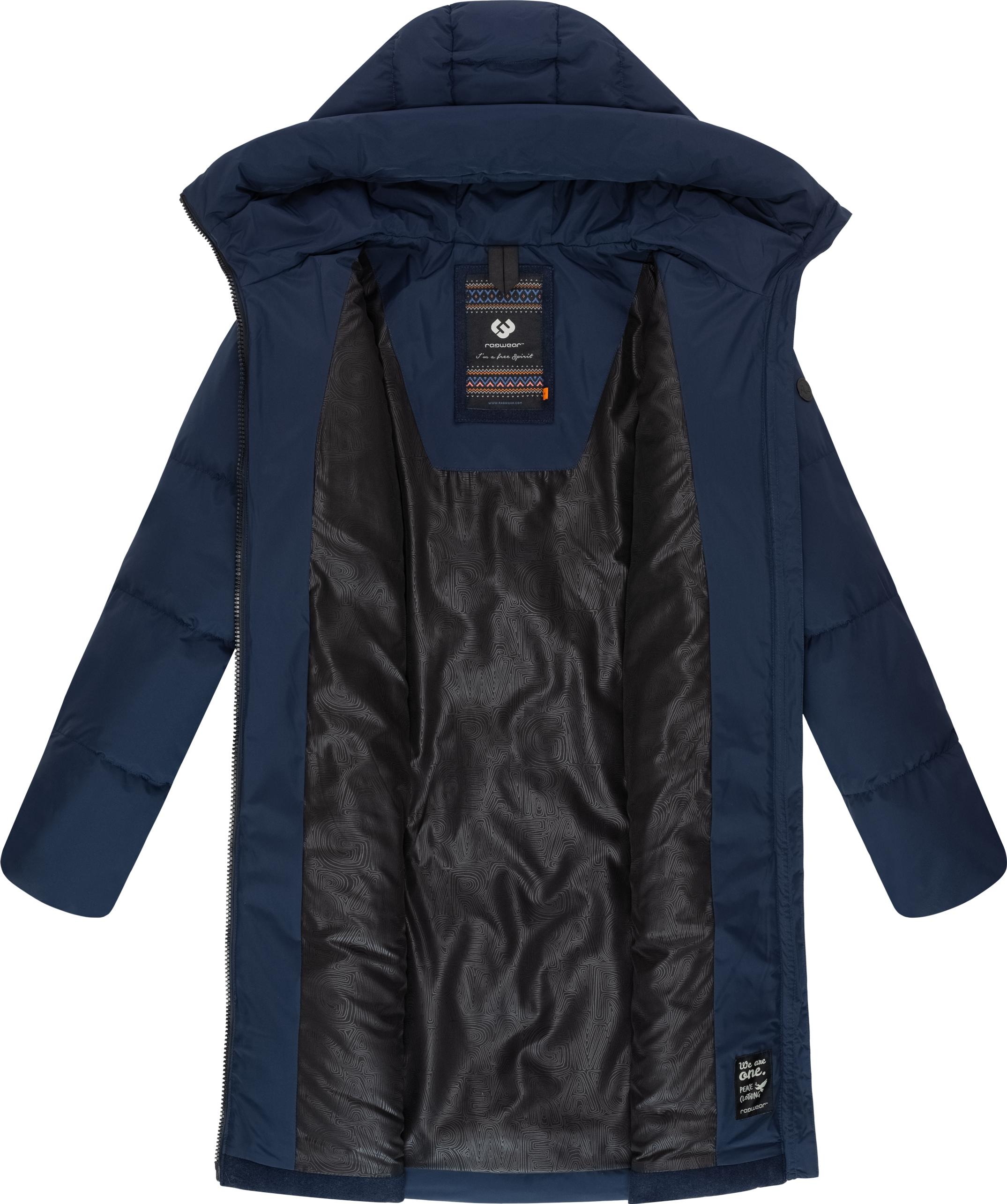 Ragwear Wintermantel »Jumana«, Damen Mantel aus modernem Materialmix mit Kapuze