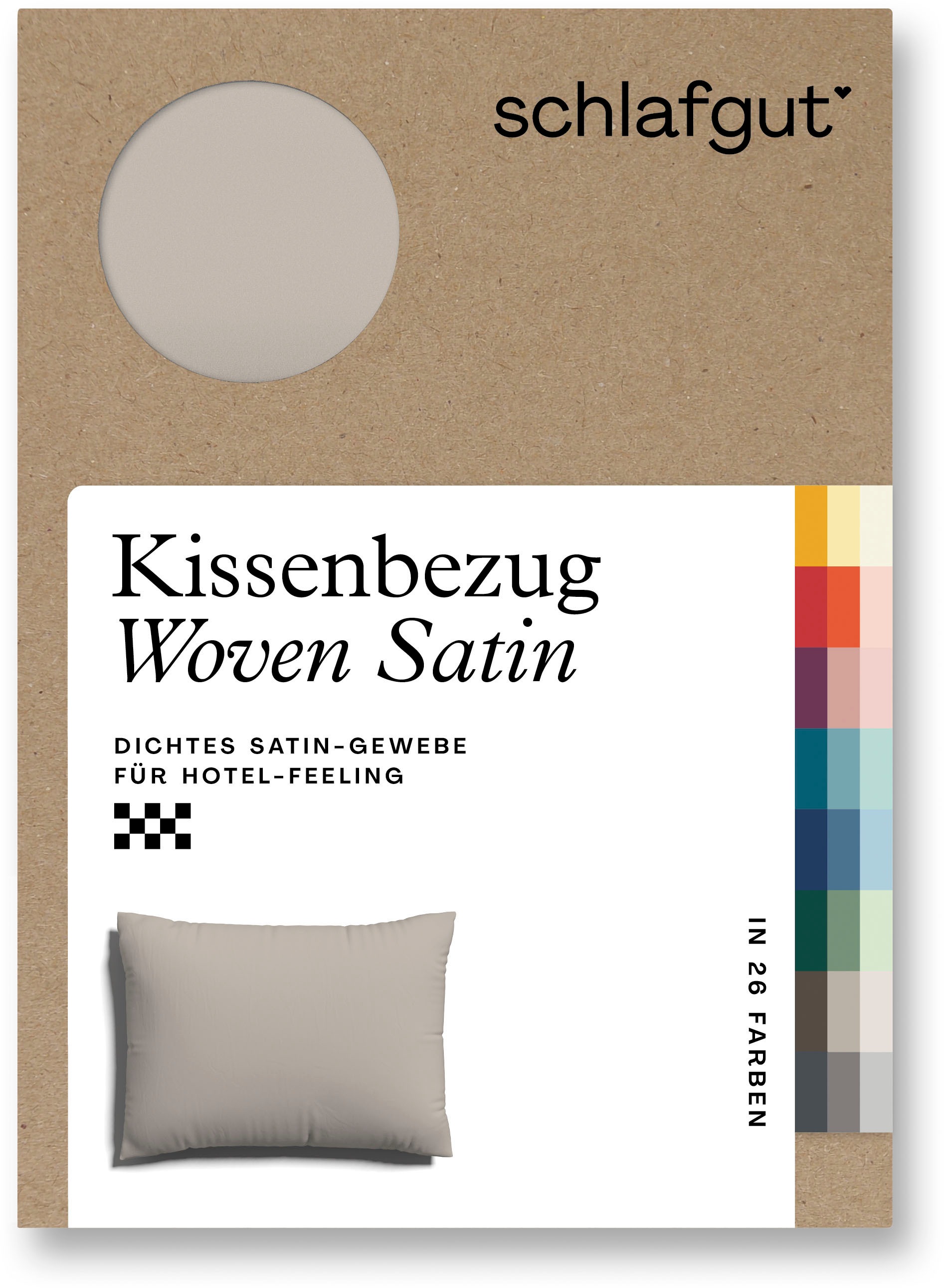 Schlafgut Kissenbezug »Woven Satin aus Mako-Baumwolle, langlebig, pflegeleicht, dicht gewebt«, (1 St.), Kissenhülle mit Reißverschluss, passender Bettbezug erhältlich