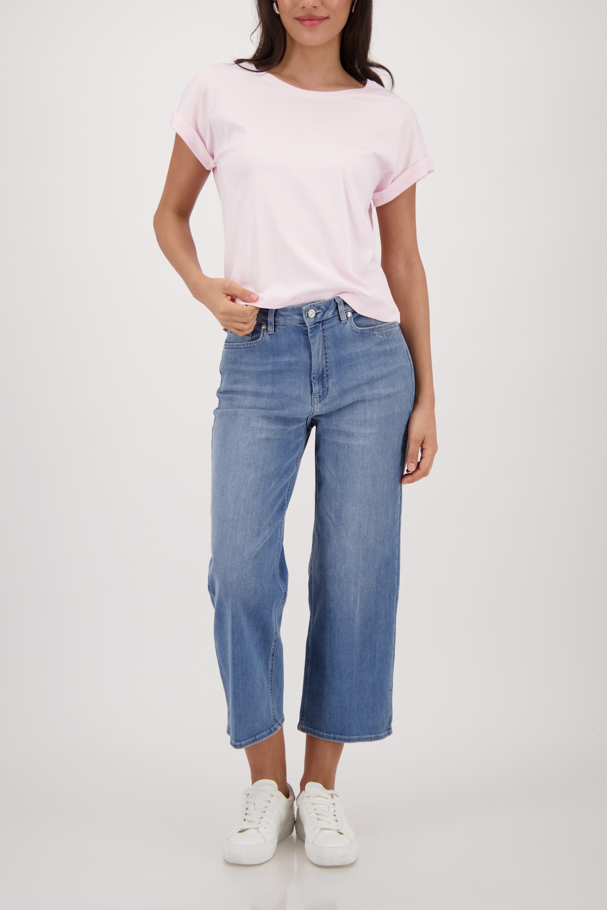 Monari T-Shirt »Shirt Basic Pima« Regular fit mit Rückenfalte